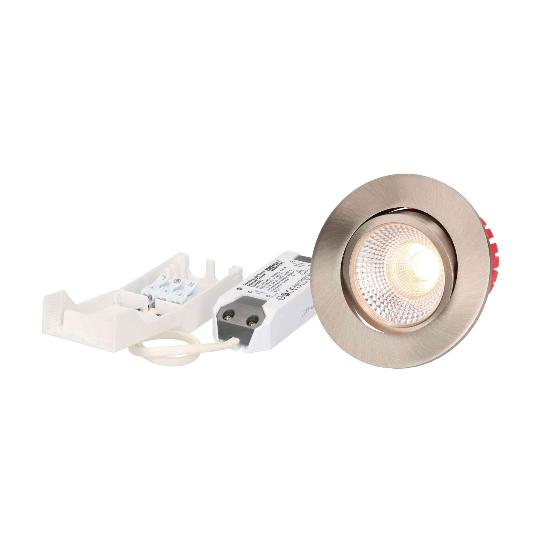 LED recessed spotlight "SOLV" brushed nickel 3000K 710lm 38°