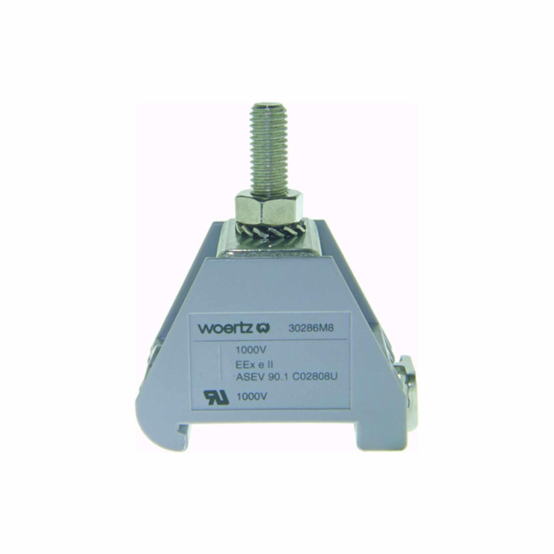 Stud terminal DIN35 M8, 95mm², 1-wire, grey