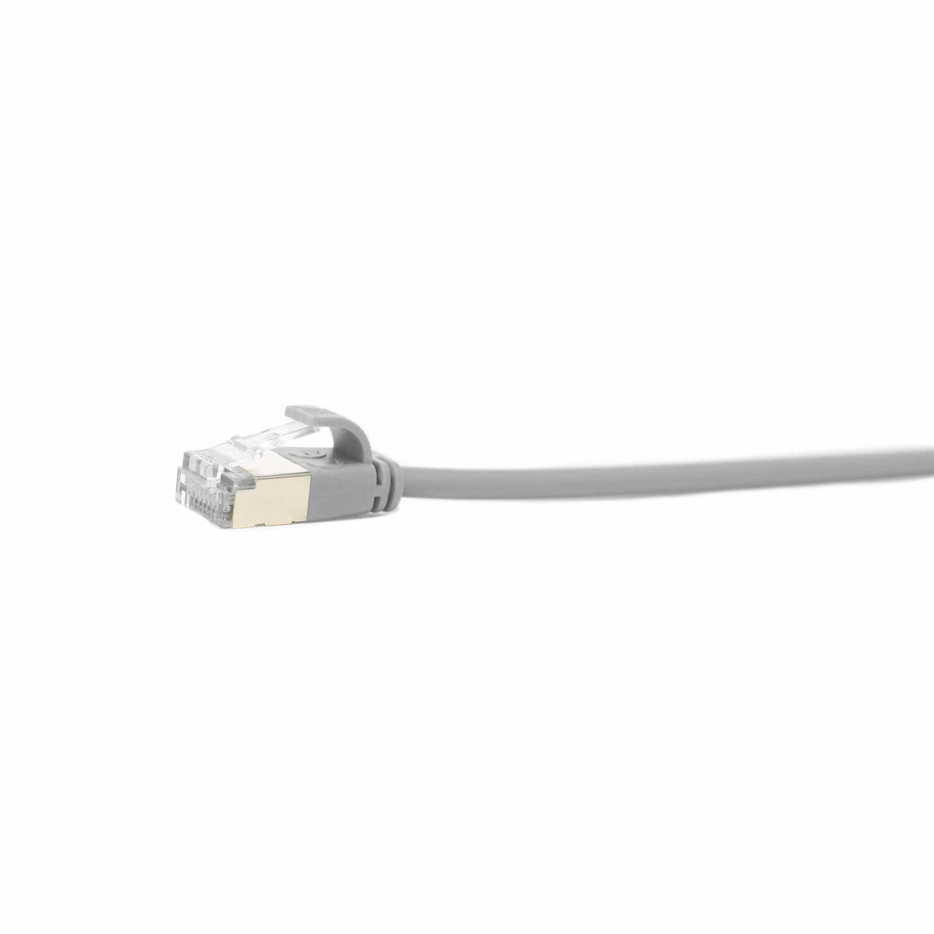 CAT 6A slim patch cable "UL", S/FTP, 4000mm, grey (RAL 7001), PVC, 500 Mhz
