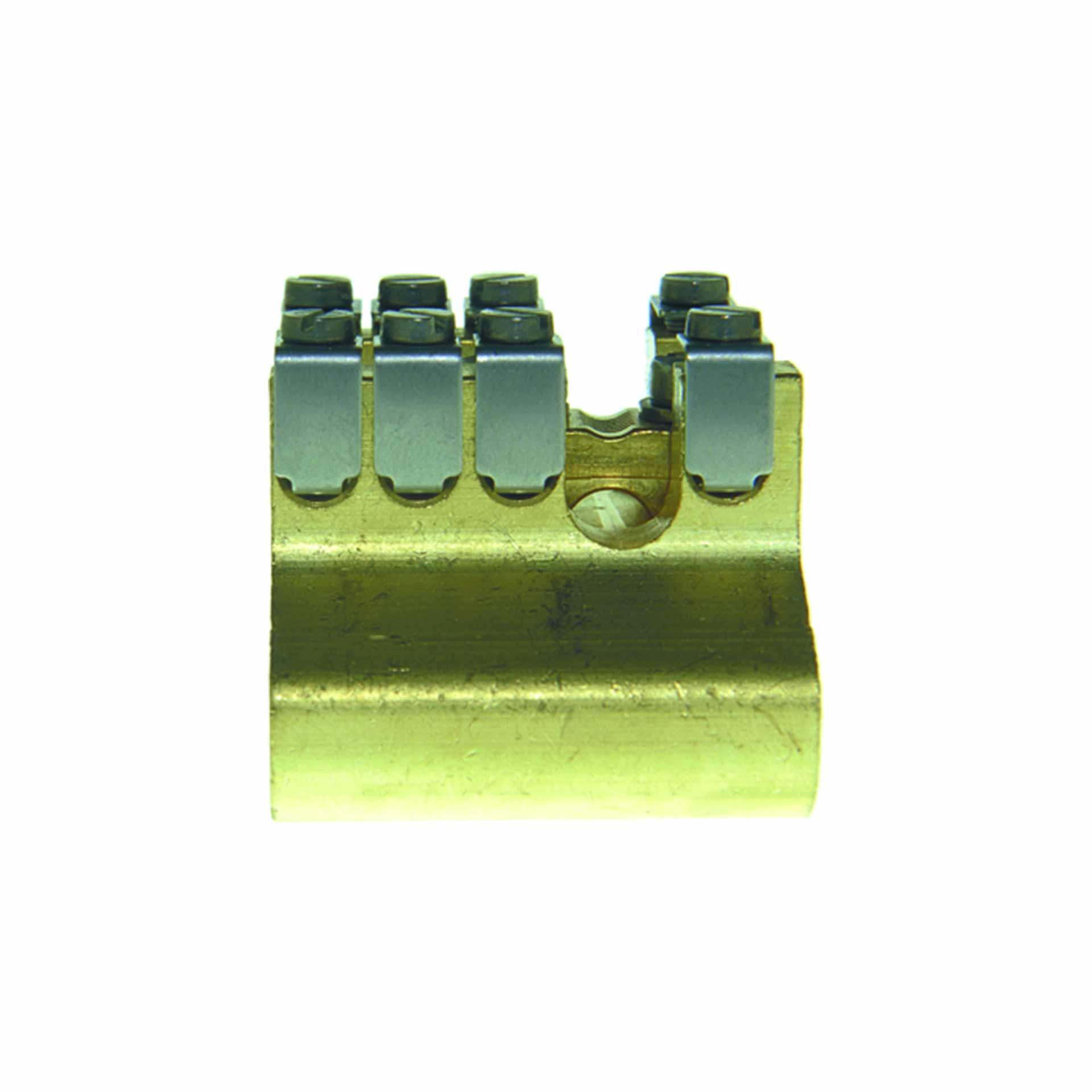 Terminale conduttore di protezione DIN35, 25/6mm² 1/8, 1 connessione principale + 8 connessioni secondarie, nudo Terminale conduttore di protezione DIN35, 25/6mm² 1/8, 1 connessione principale + 8 connessioni secondarie, nudo