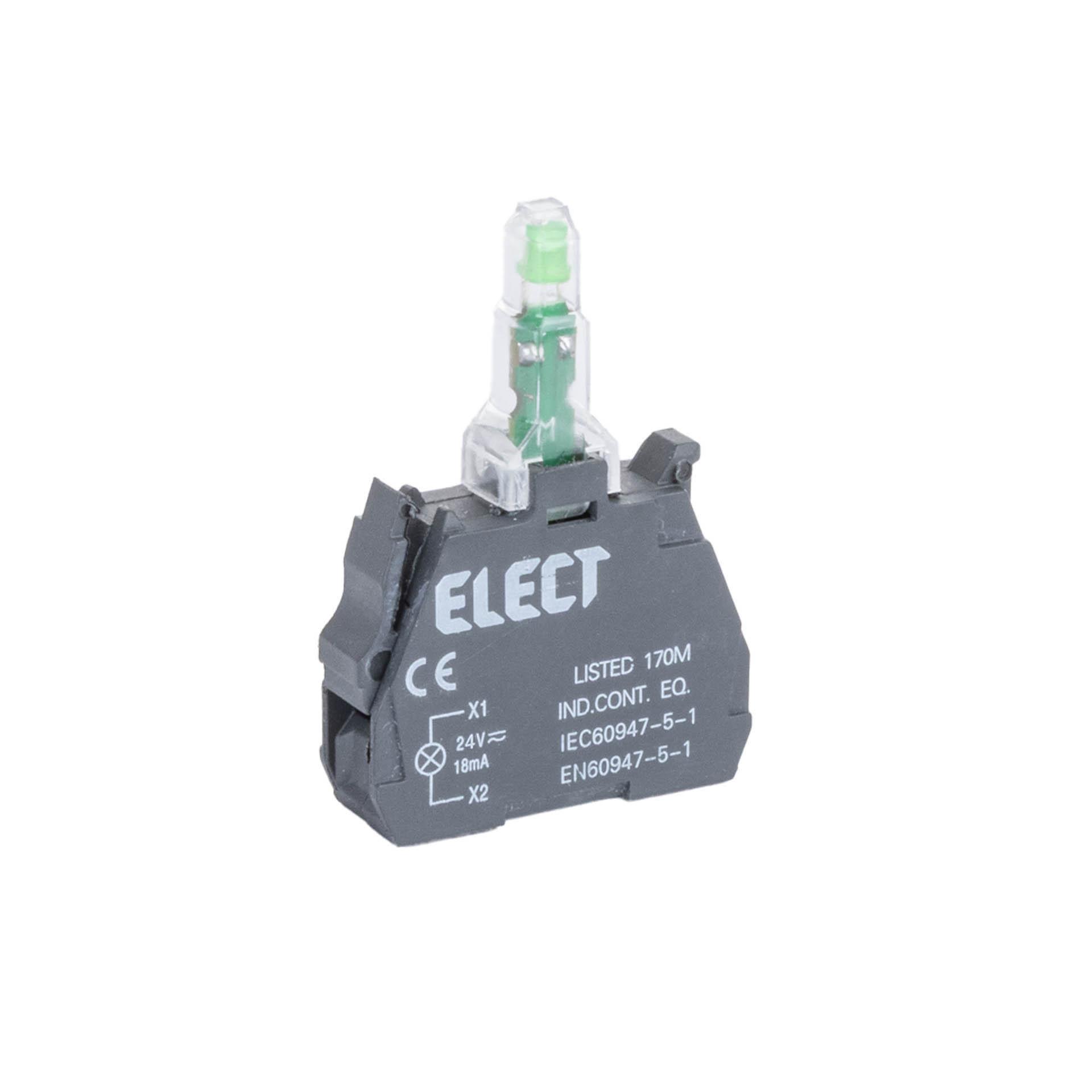 LED-Lampe grün, 24VAC/DC, Ø 22.5mm