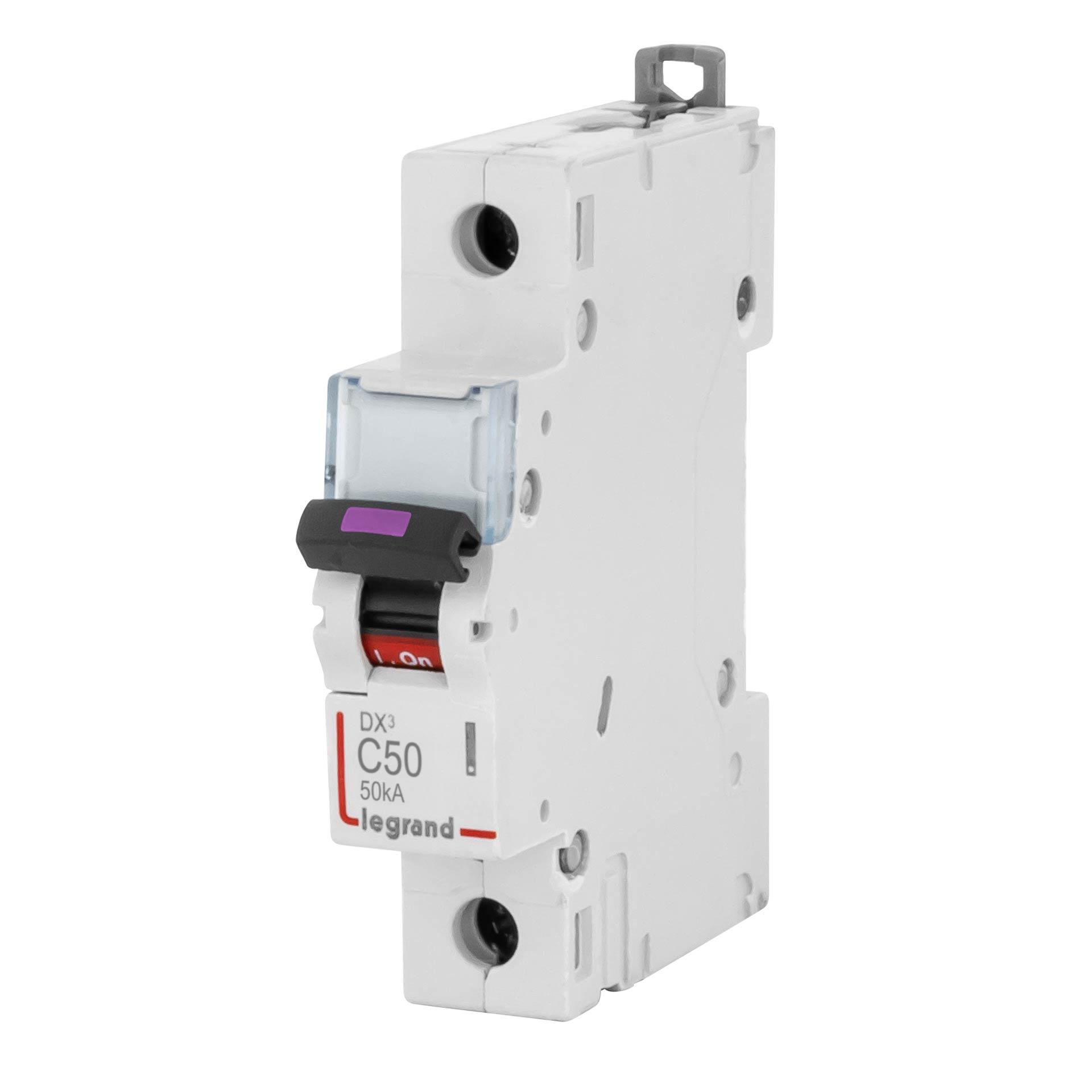 Disjoncteur standard 1P, caractéristique C / 50A, 50kA