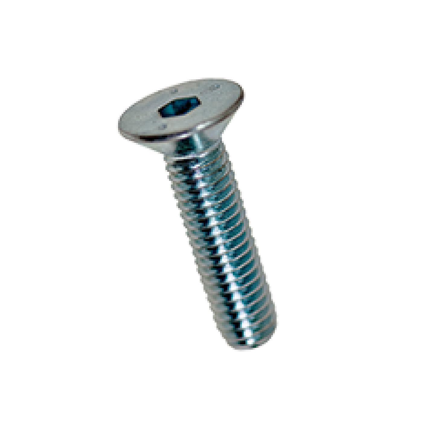 Countersunk screws, with hexagon socket, without shank, M12 x 35mm, steel 8.8, galvanised-blue