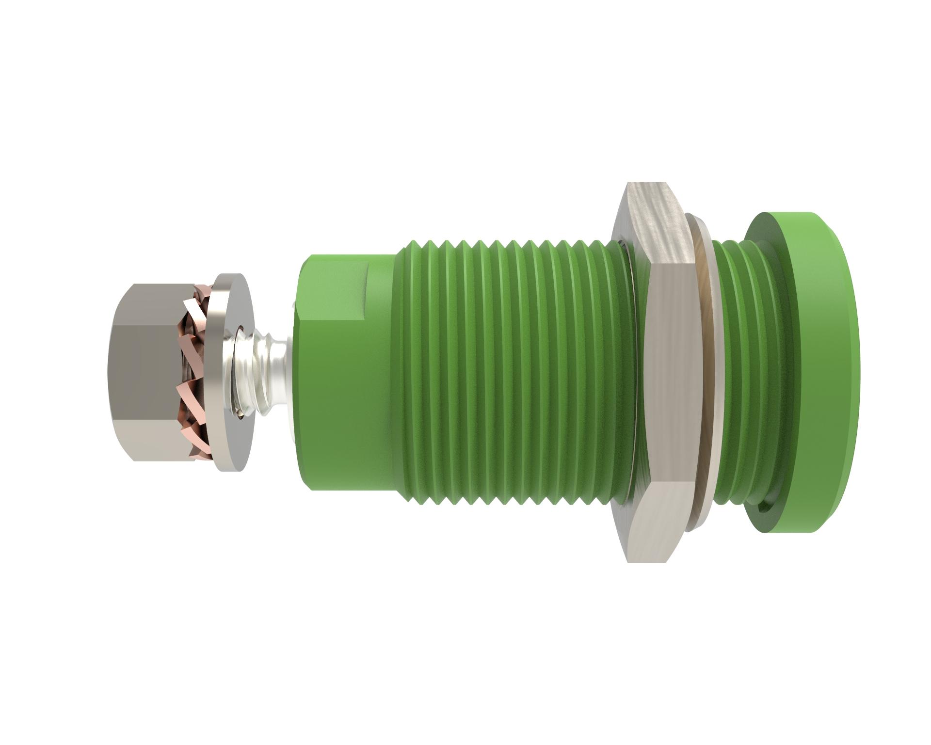 Presa di sicurezza da incasso ø 4 mm, attacco a vite, verde, contatti nichelati