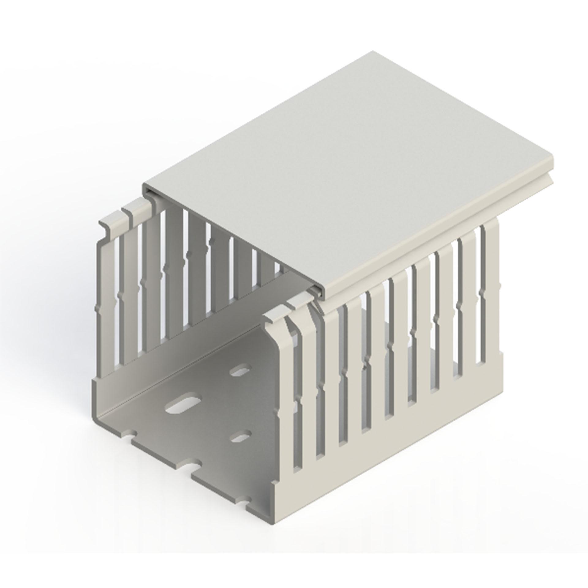 Halogen-free cable duct, light grey (VK-GN) / 80x80mm (WxH) – 5 mm spacing (New)