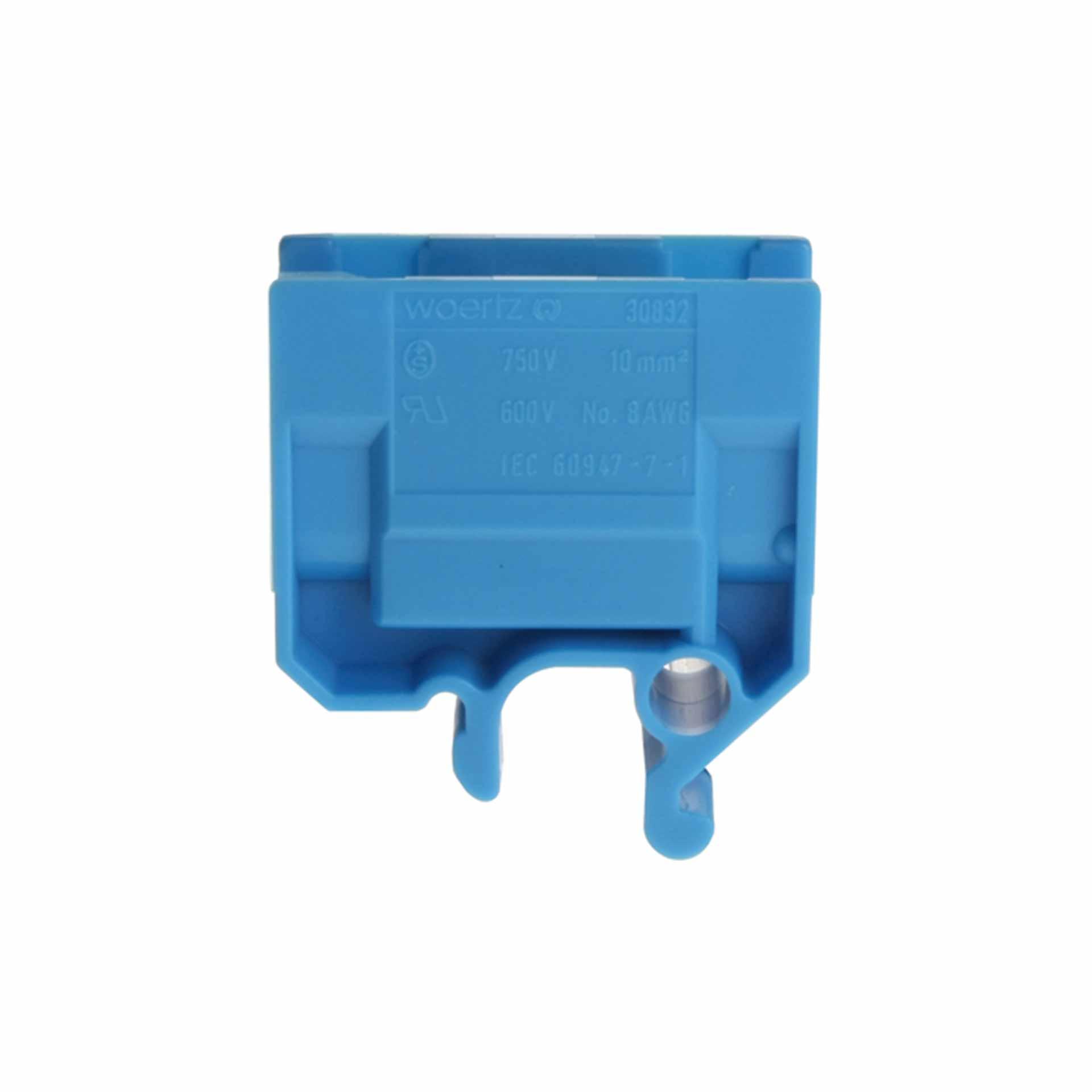 Branch terminal DIN32 10mm², 2-conductor, blue