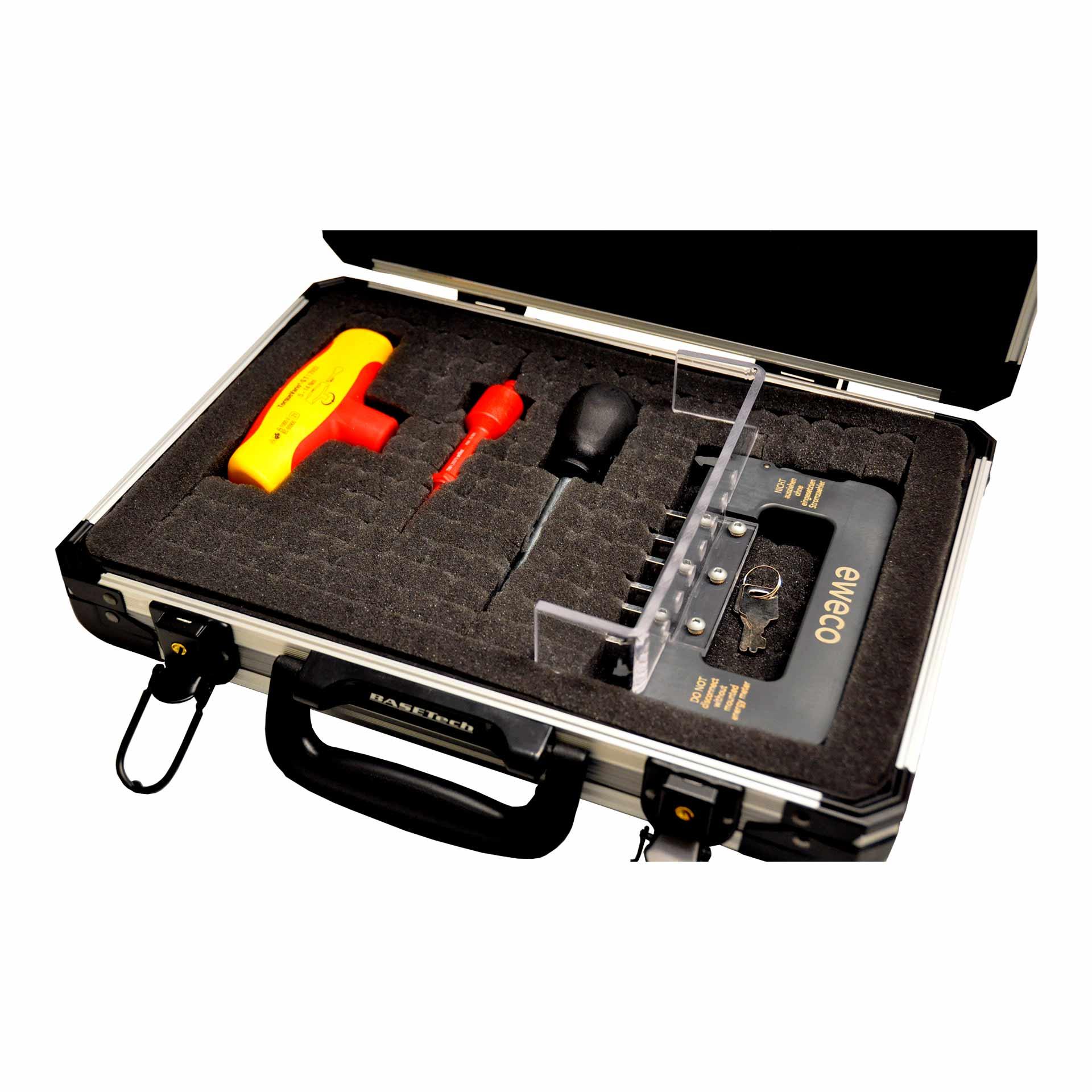 Kit d'outils eweco pour bornes de raccordement de compteurs, en mallette