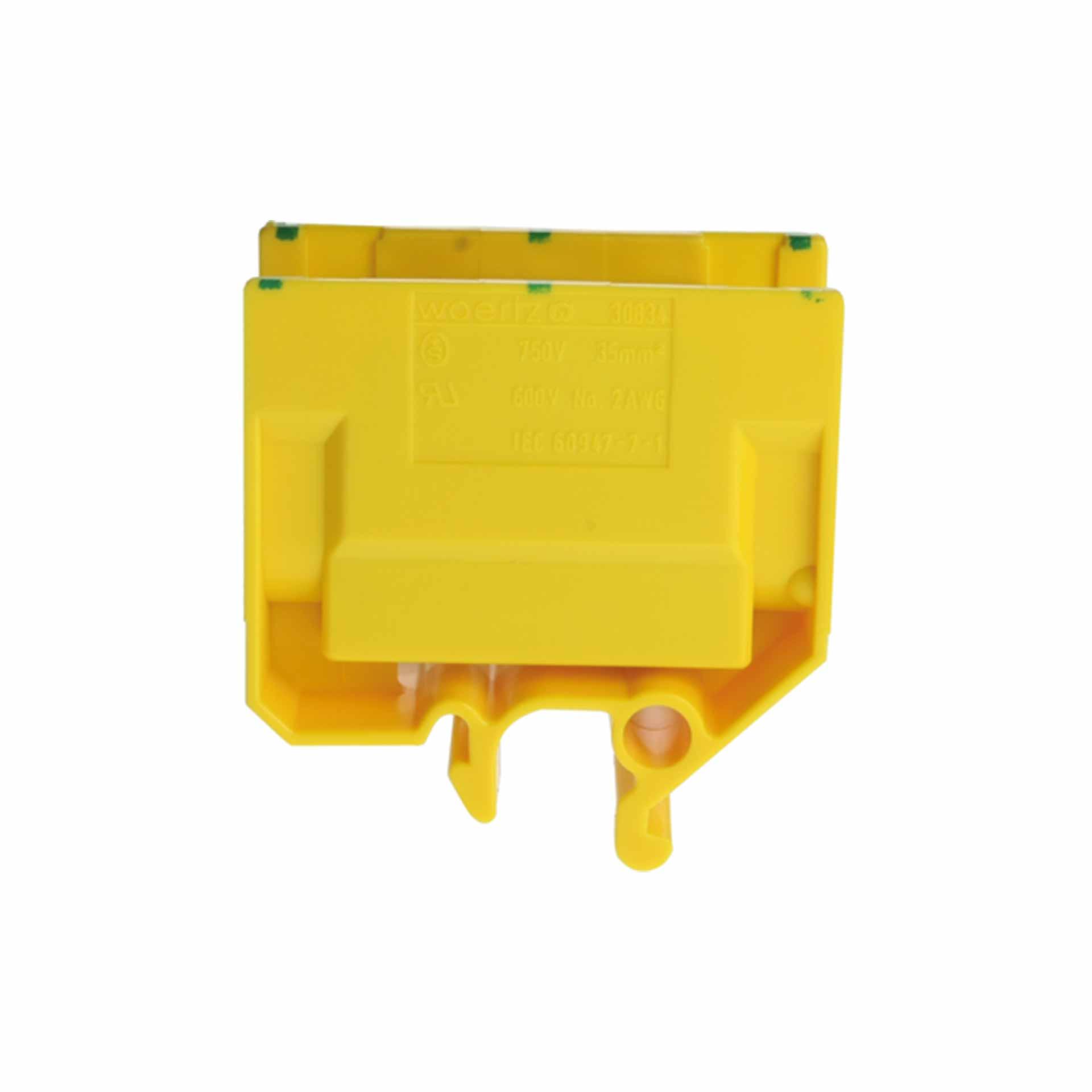 Junction terminal DIN32 35mm², 2-conductor, green-yellow