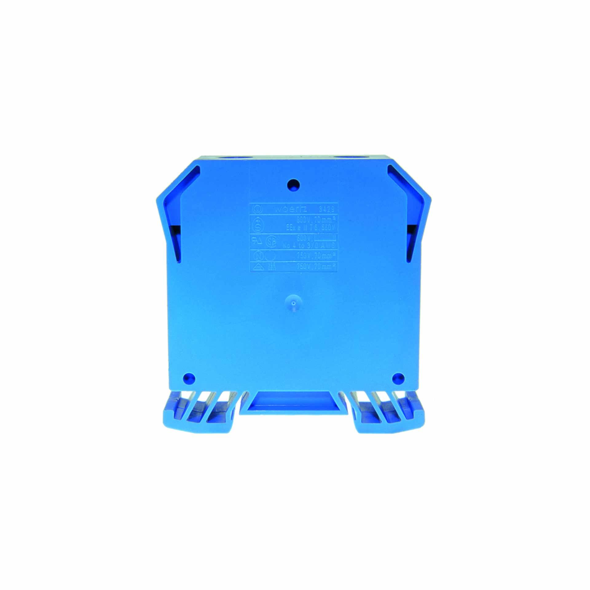DIN35 terminal block 70mm², 2-wire, blue