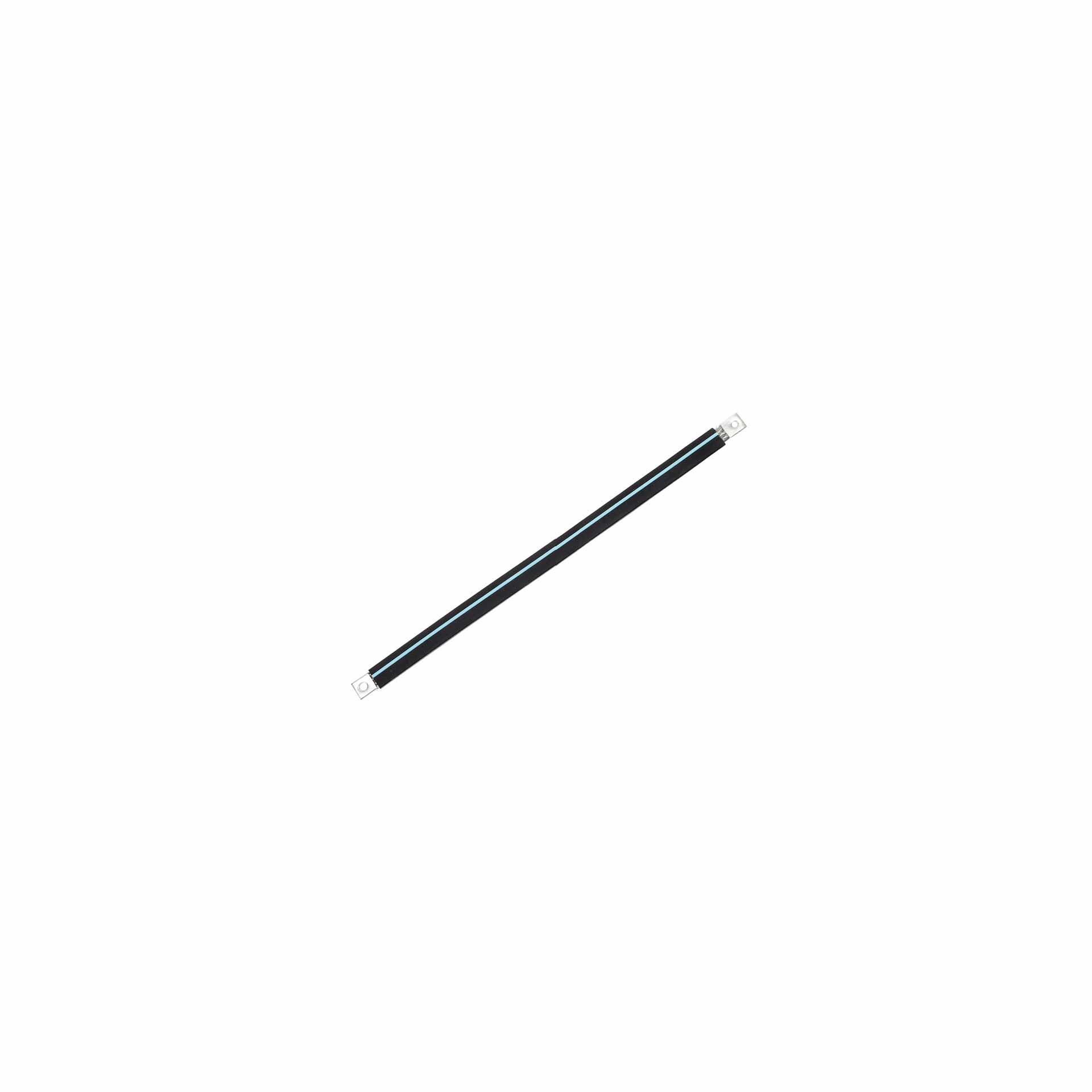 Isolierte Anschlusslasche aus Kupfergeflecht verzinnt L:230mm 50mm2, 250A, 2x M10, Halogenfrei
