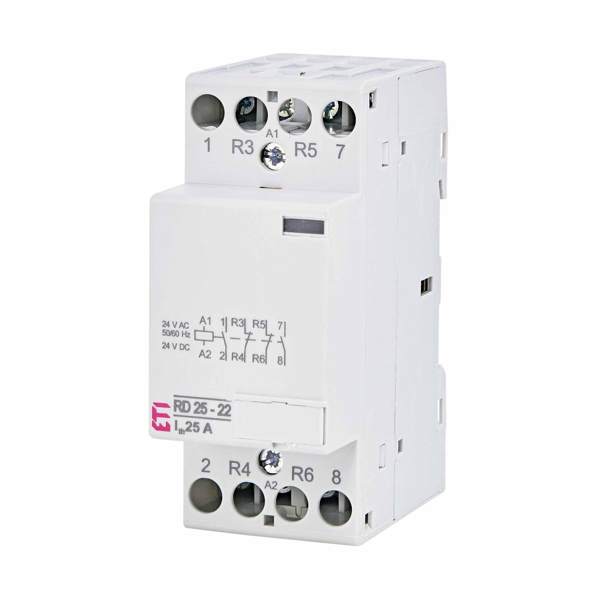 Installation contactor 4-pole, 25A, (AC1, 400V), RD25-22 24V AC/DC