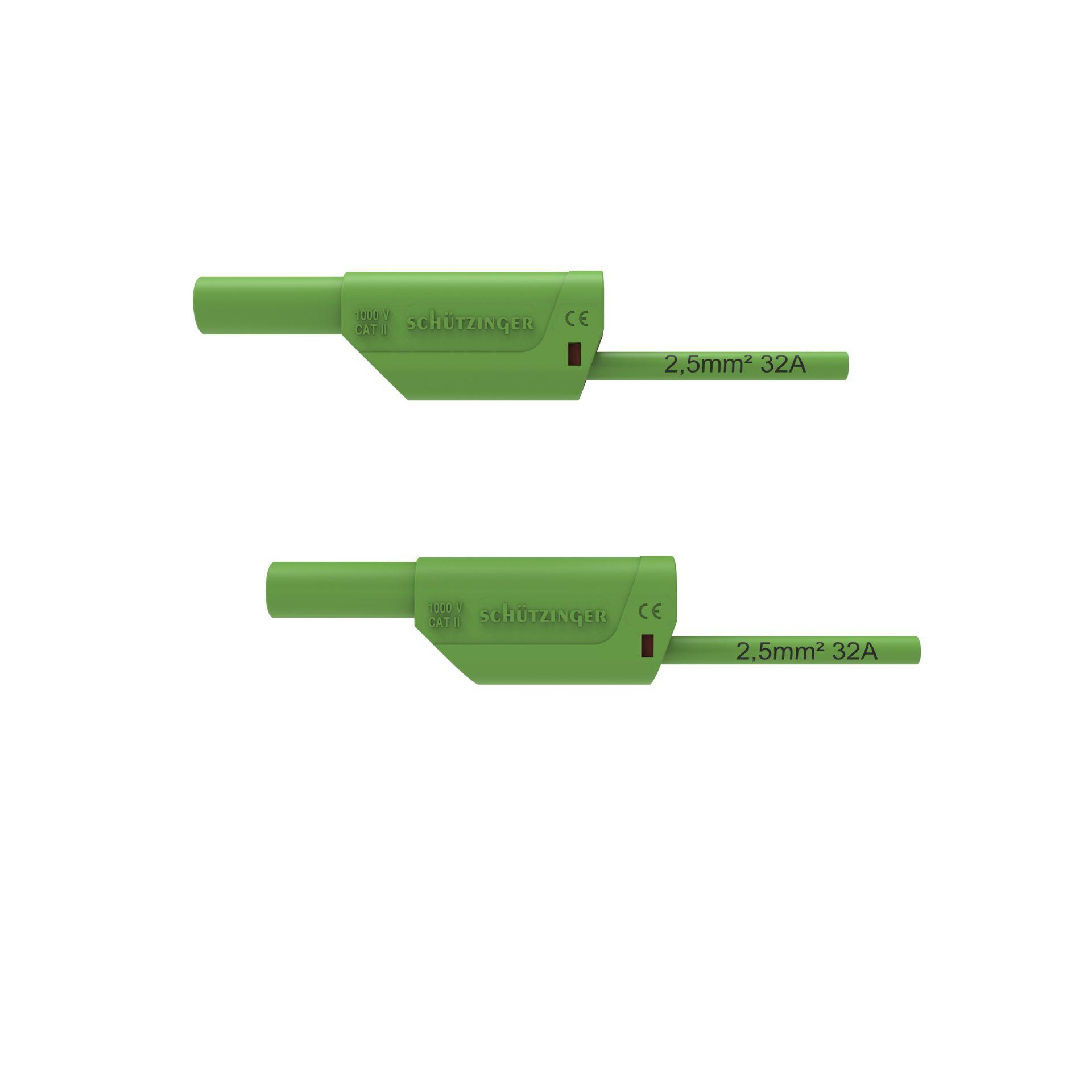 Safety connecting cable ø 4mm, 2.5mm2, 150cm, green