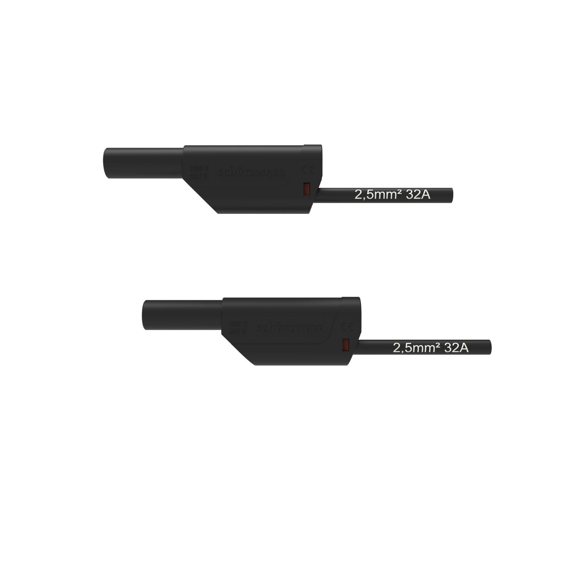 Safety connecting cable ø 4mm, 2.5mm2, 150cm, black