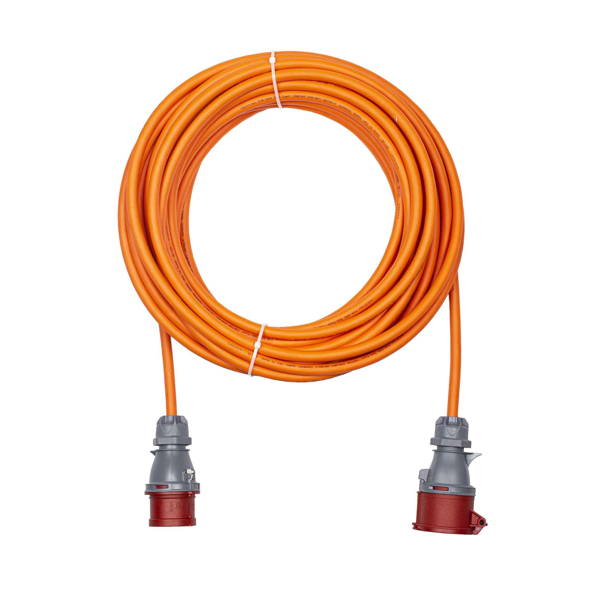 Ralonge CEE 32A, 5P, 3h, IP44, G-PUR 5x6mm2, longueur 50m