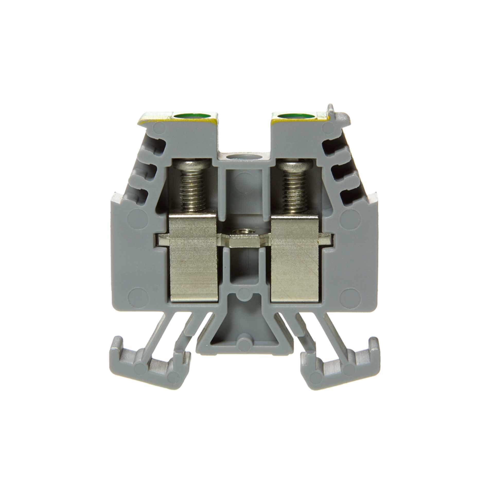 Morsettiera DIN15 4mm², 2 conduttori, verde-giallo