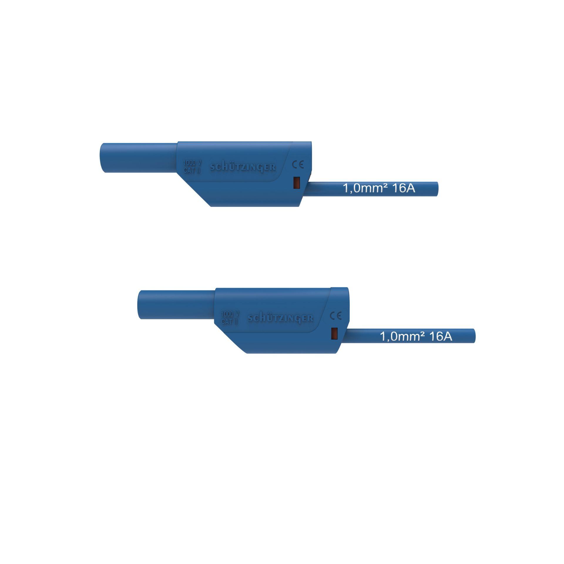 Sicherheits-Verbindungsleitung ø 4mm, 1mm2, 50cm, blau