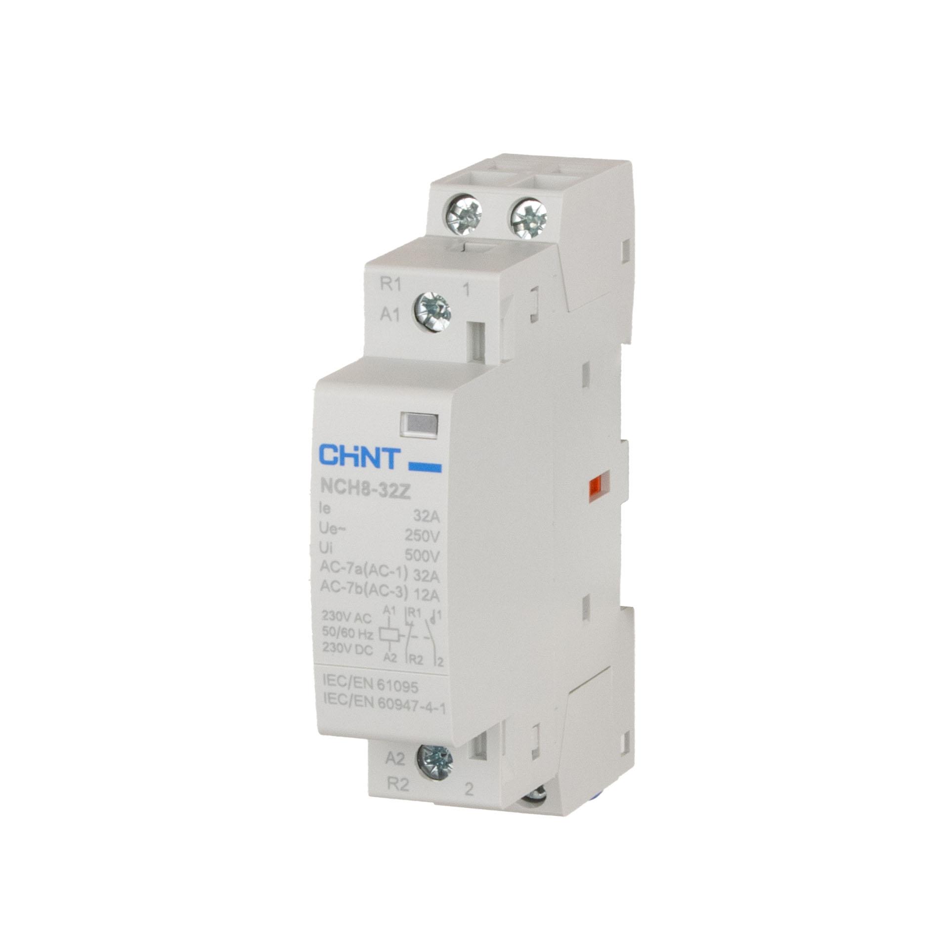 Chint Installationsschütz, 2-polig, 32A (AC-1 400V), AC/DC 230V, 1 Schliesser + 1 Öffner