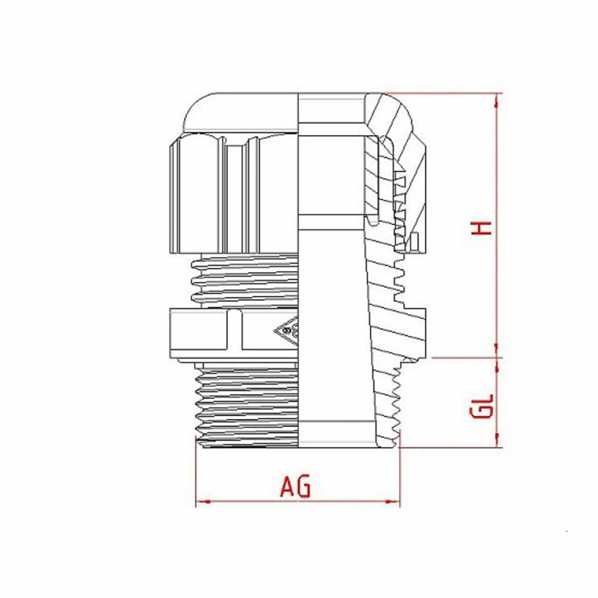 Pressacavo EUROFIX M12 x 1,5, poliammide 6.6, grigio chiaro RAL 7035