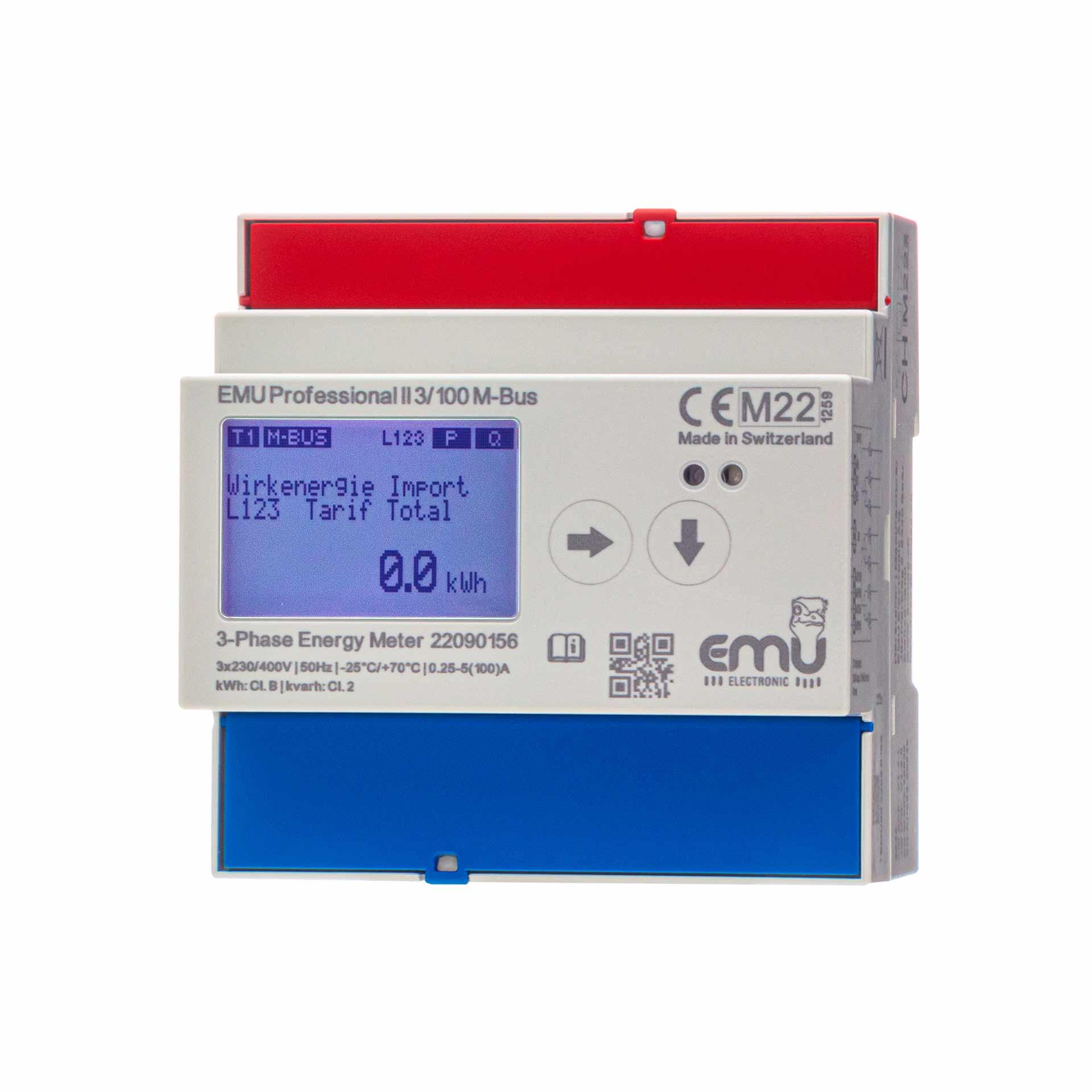 Energiezähler EMU Professional II 3/100, M-Bus, MID B+D Zulassung, 100A Direktmessung 3PN Energiezähler EMU Professional II 3/100, M-Bus, MID B+D Zulassung, 100A Direktmessung 3PN
