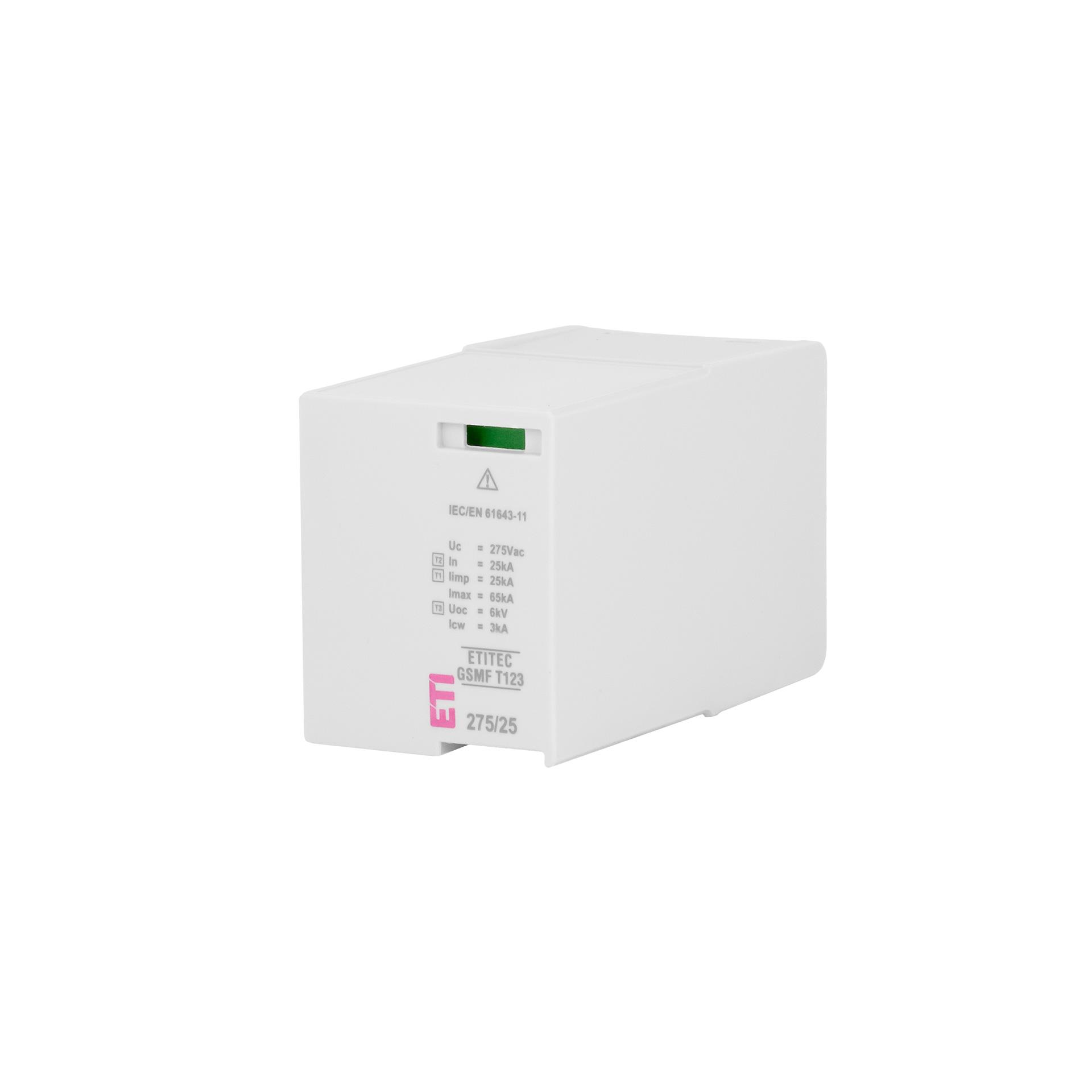 Module de remplacement pour SPD ETITEC GSMF type 1+2+3 (conducteur polaire), 25kA (64357 & 64358)