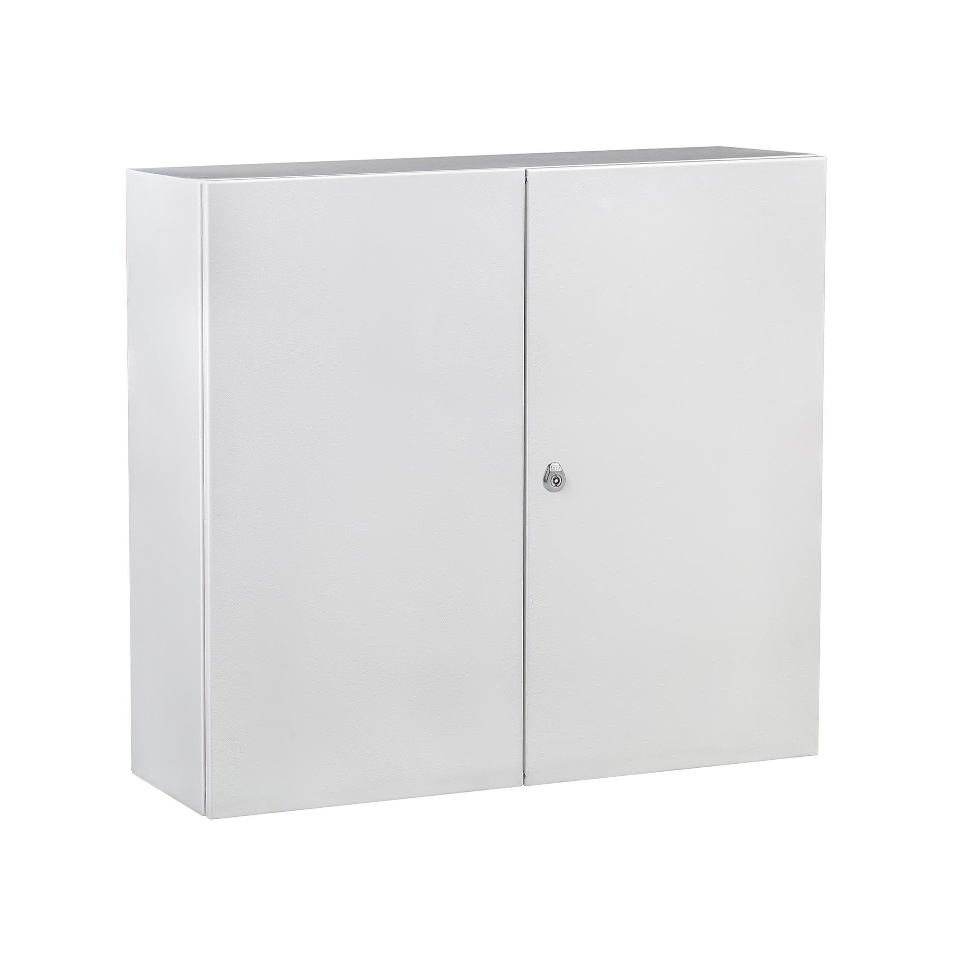 Coffret mural IP55, RAL 7035, porte double, LxHxP 1000x1400x300mm, avec plaque de montage