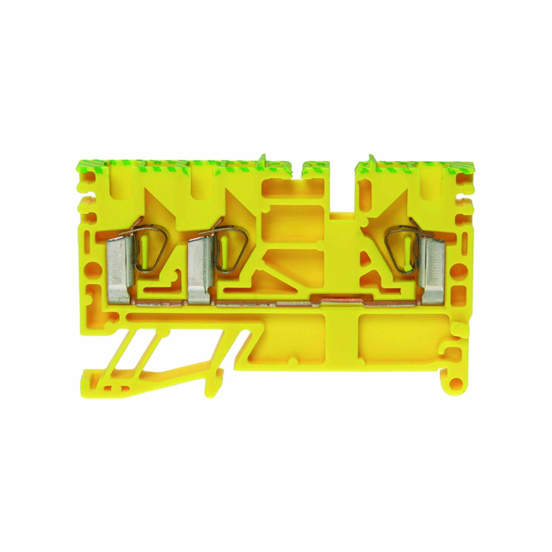 Zugfederklemme DIN35 1.5mm², 3-Leiter, grüngelb