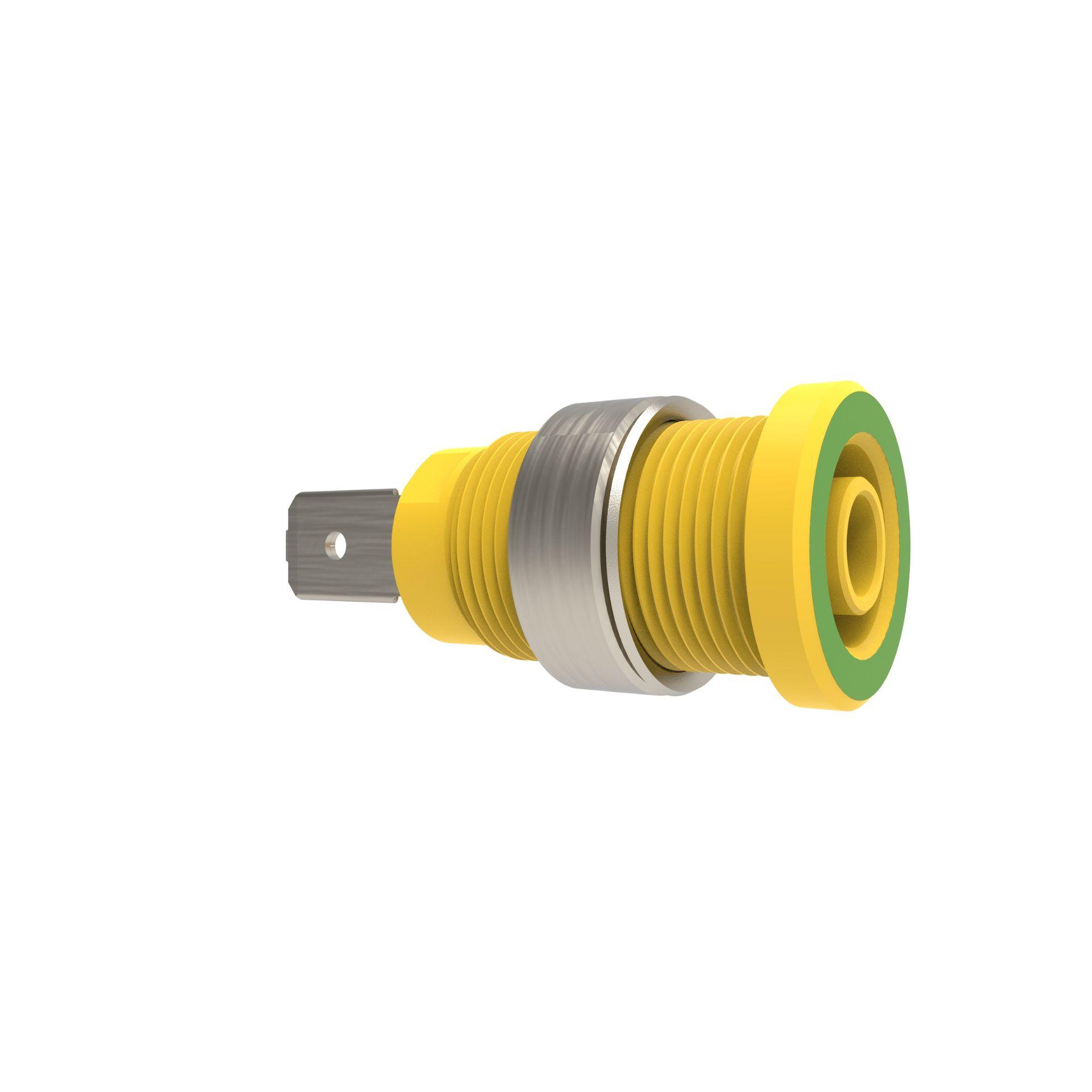 Douille de sécurité encastrée ø 4mm, vert-jaune