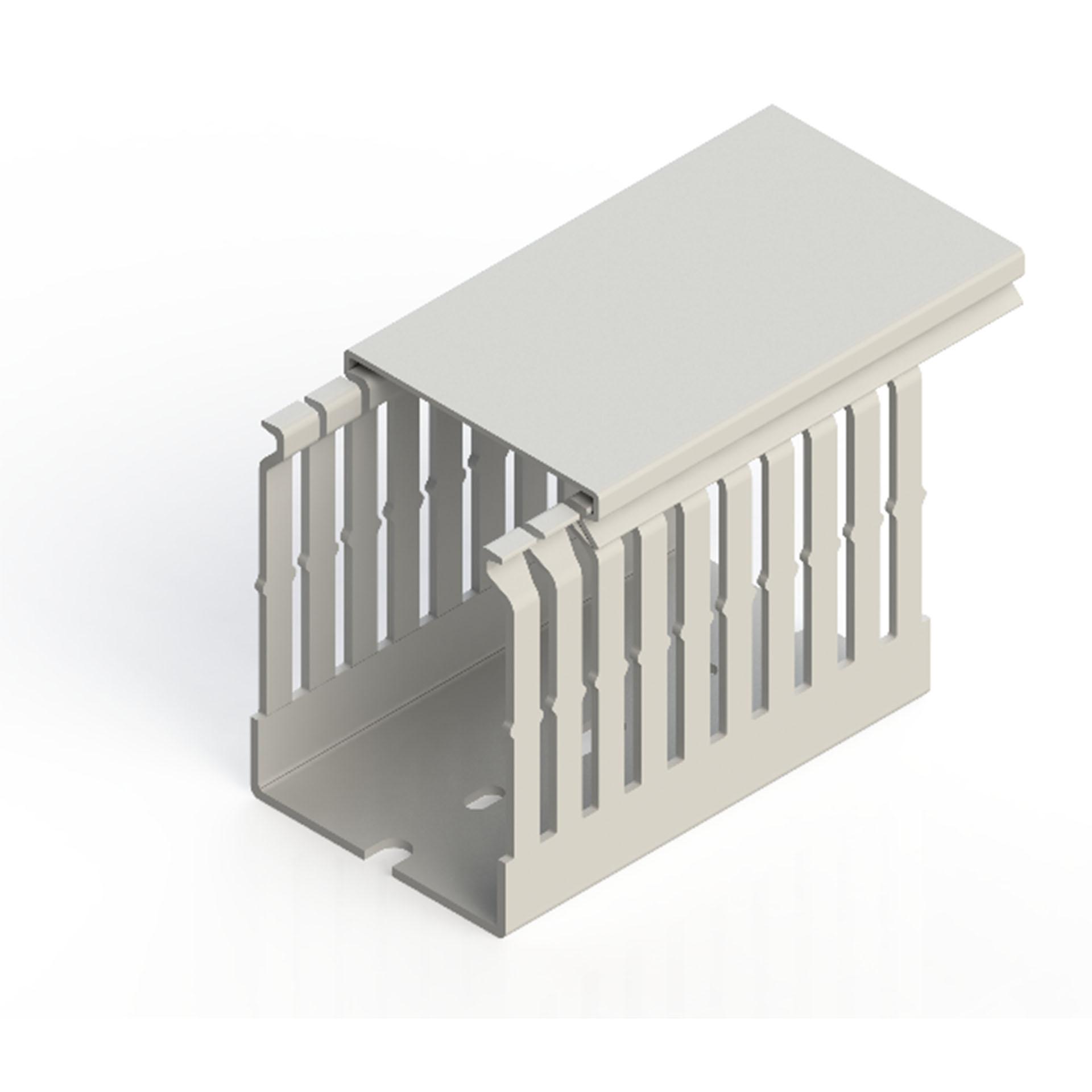 Canal de filerie gris clair sans halogène (VK-GN) / 60x80mm (LxH) – entraxe des fentes 5 mm (nouveau