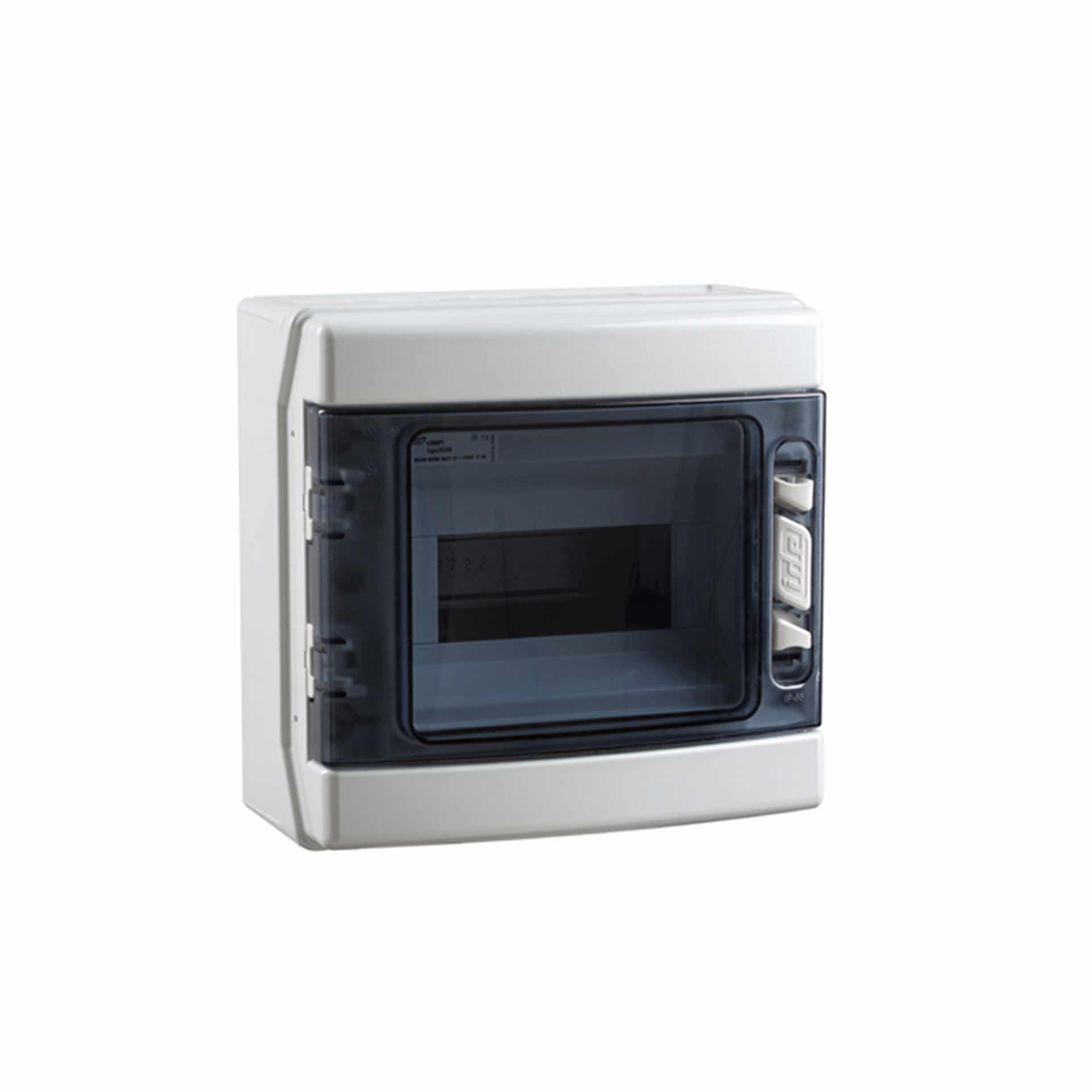 Surface-mounted distributor "CDN8PT/RR" with transparent door, IP65, 1x8 module (8M)