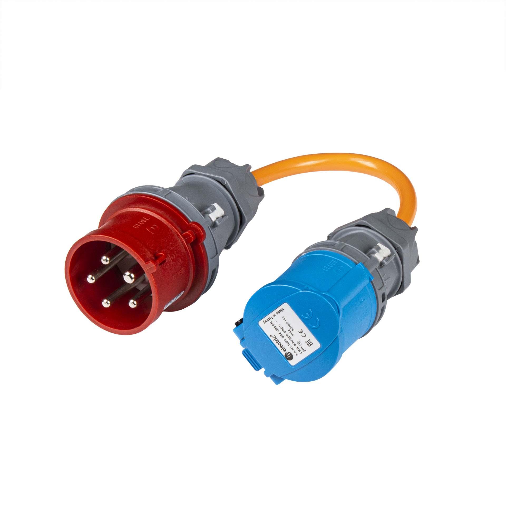 Adapter CEE16-5 Stecker auf CEE16-3 Kupplung