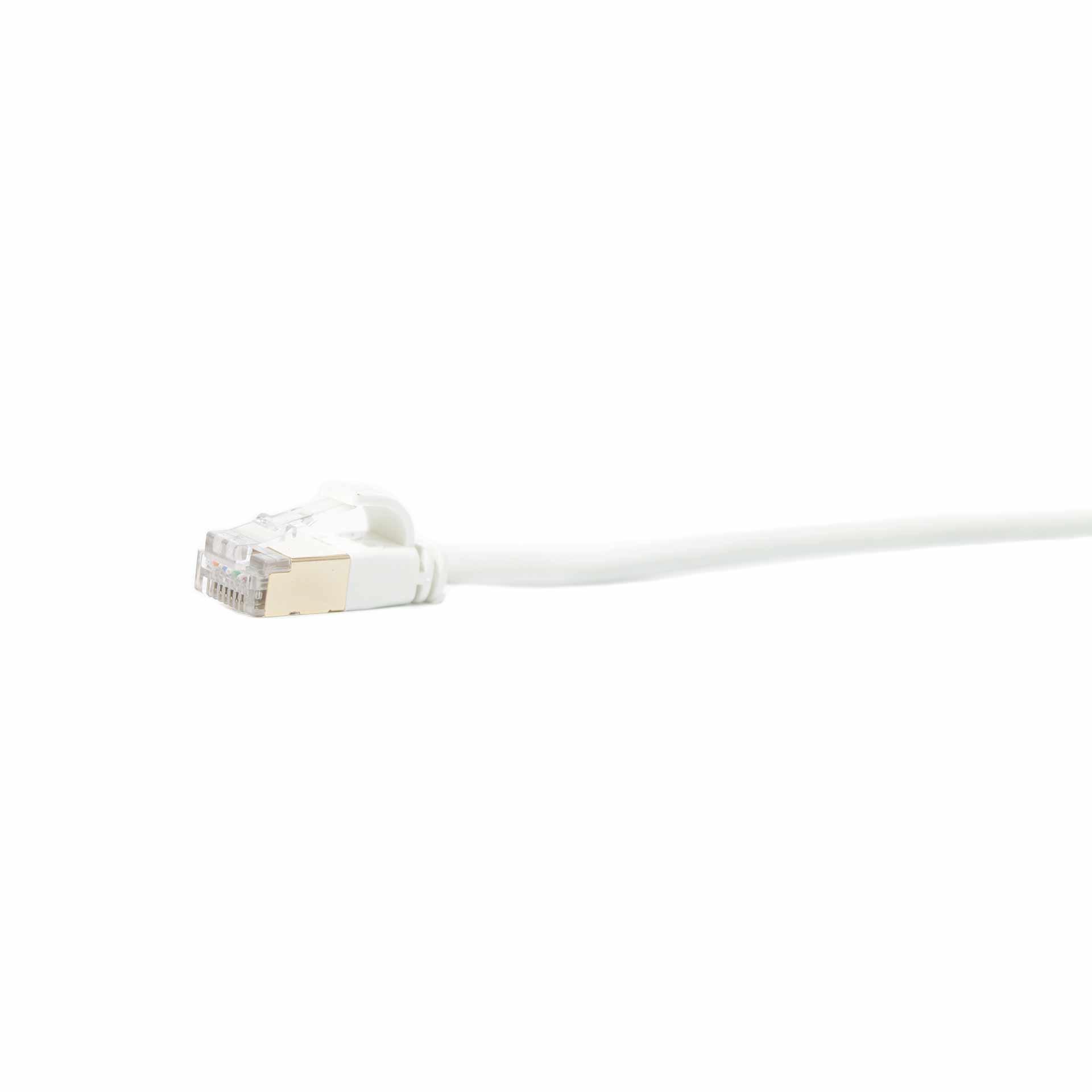 CAT 6A slim patch cable, S/FTP, 4000mm, white, LSZH halogen-free, 500 Mhz