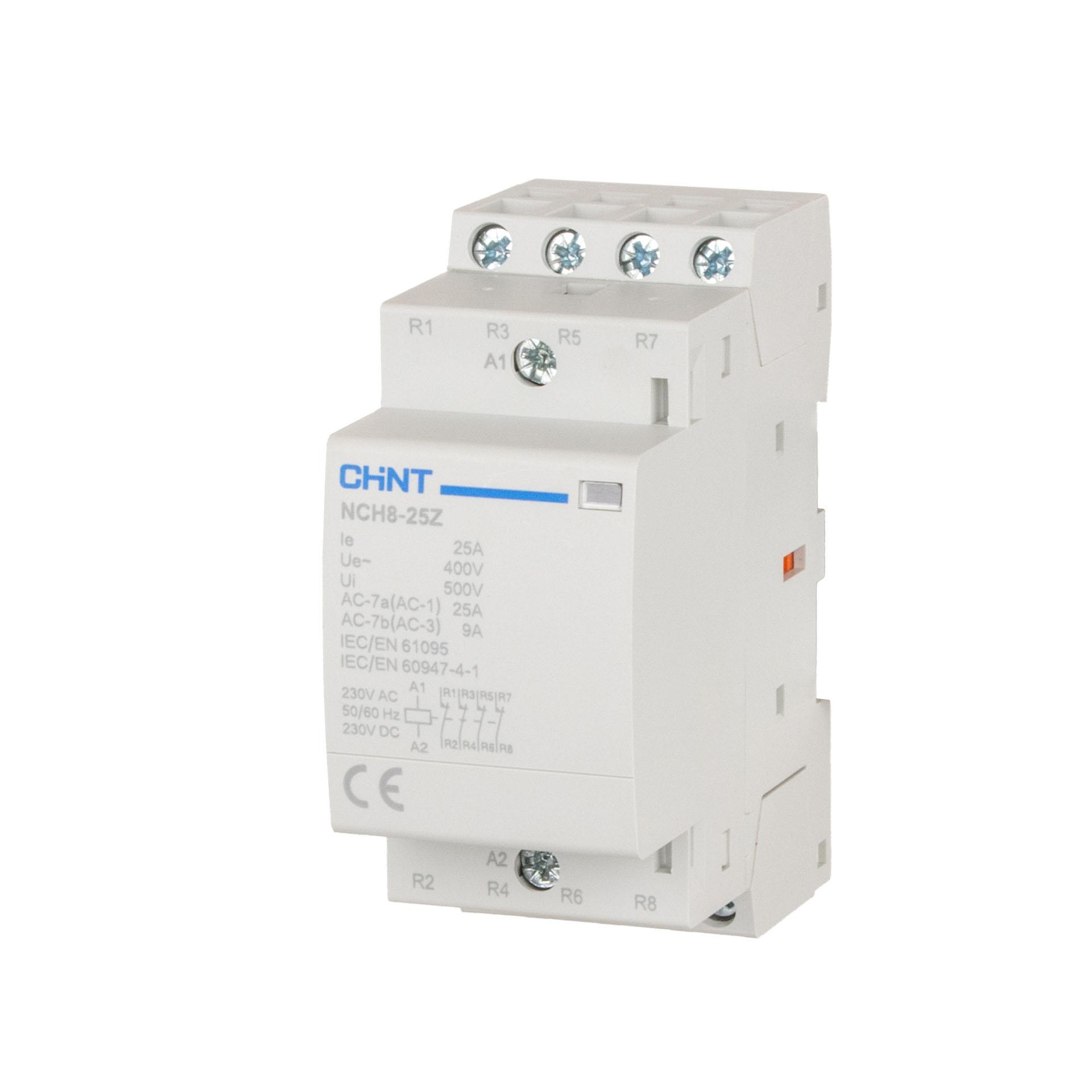 Chint Installationsschütz, 4-polig, 25A (AC-1 400V), AC/DC 230V, 4 Öffner