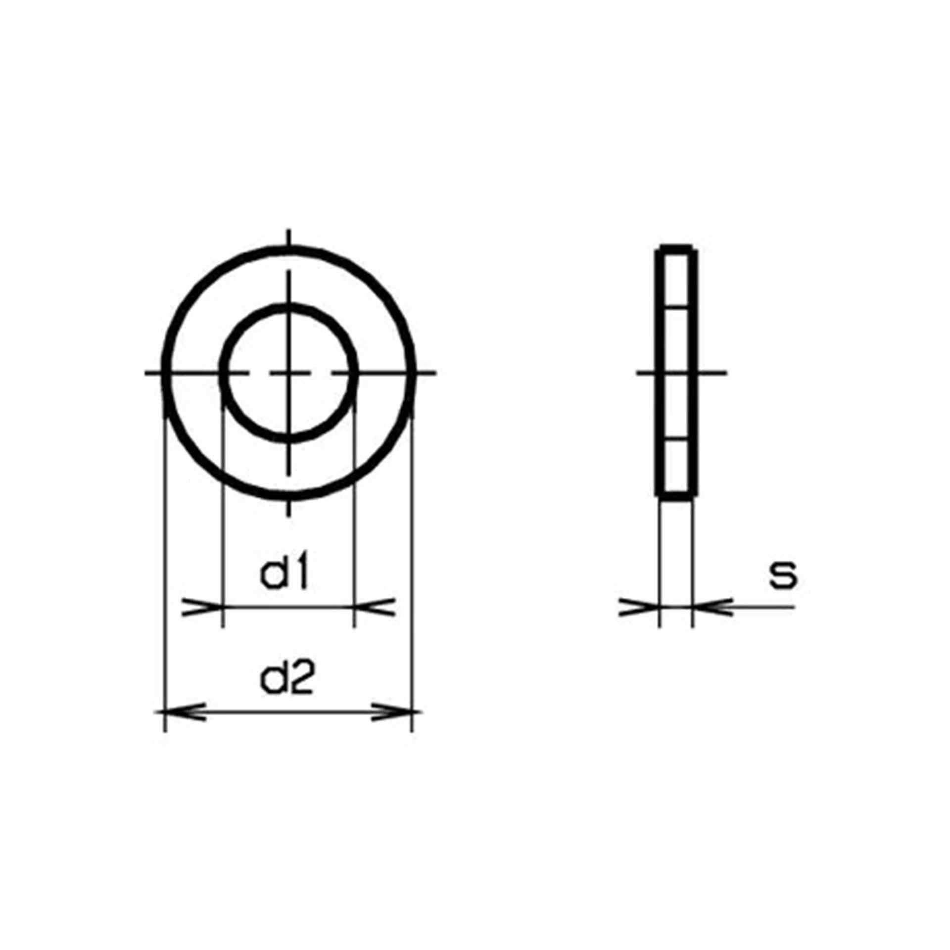 Plastic washers M5 (5.3/15/1.2mm) polyamide, natural colour