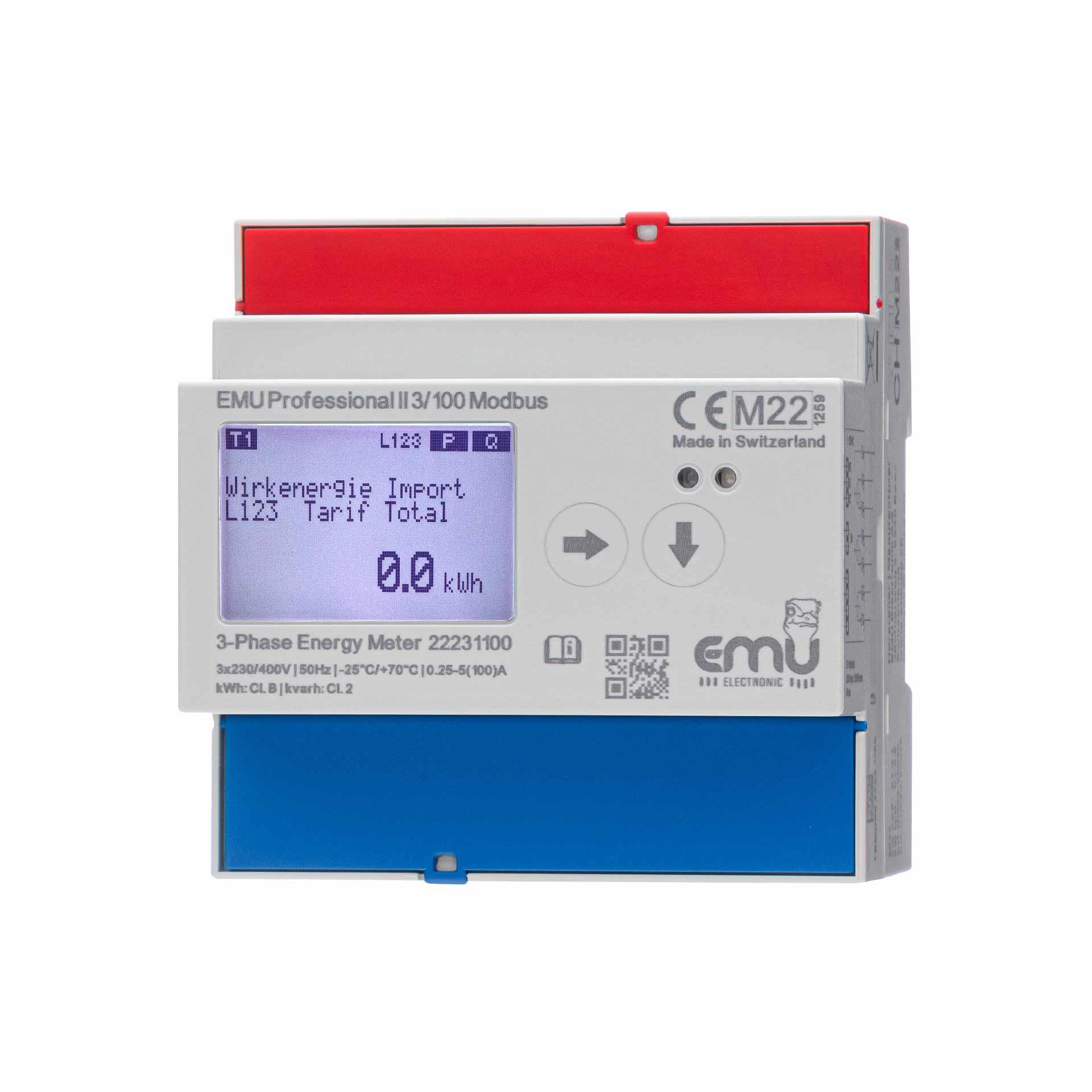 Energiezähler EMU Professional II 3/100, Modbus, MID B+D Zulassung, 100A Direktmessung 3PN Energiezähler EMU Professional II 3/100, Modbus, MID B+D Zulassung, 100A Direktmessung 3PN