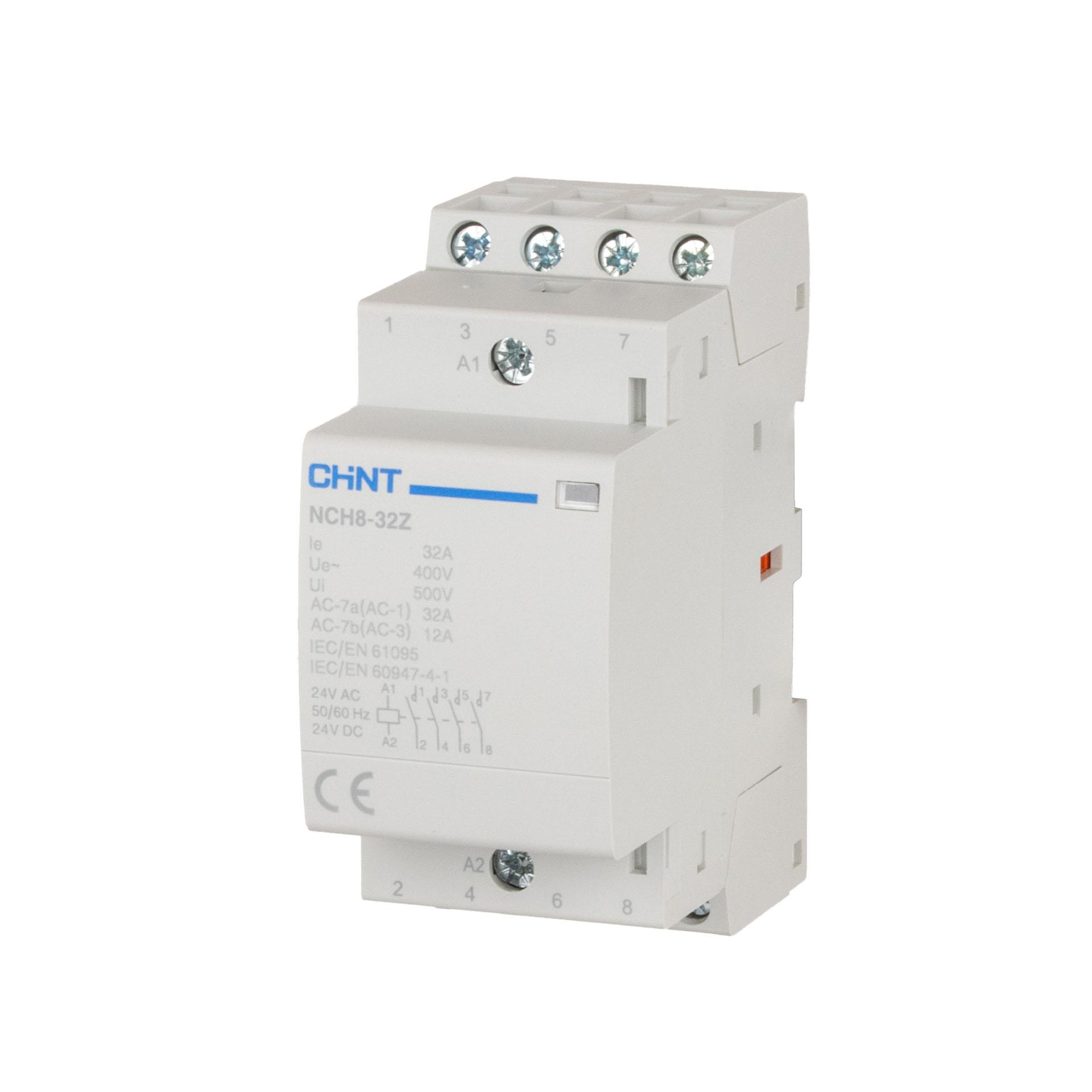 Chint Installationsschütz, 4-polig, 32A (AC-1 400V), AC/DC 24V, 4 Schliesser