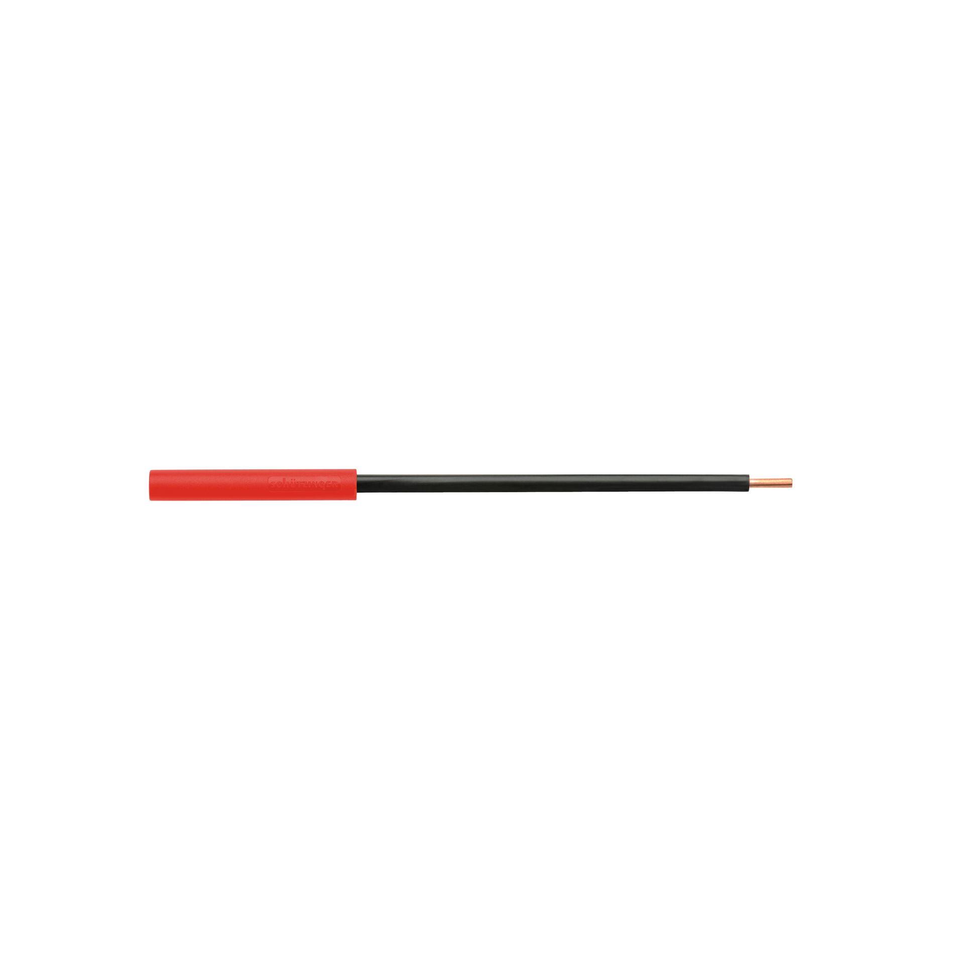 Prise de laboratoire avec conducteur rond isolé, raccord enfichable ø 4mm, 130mm, rouge