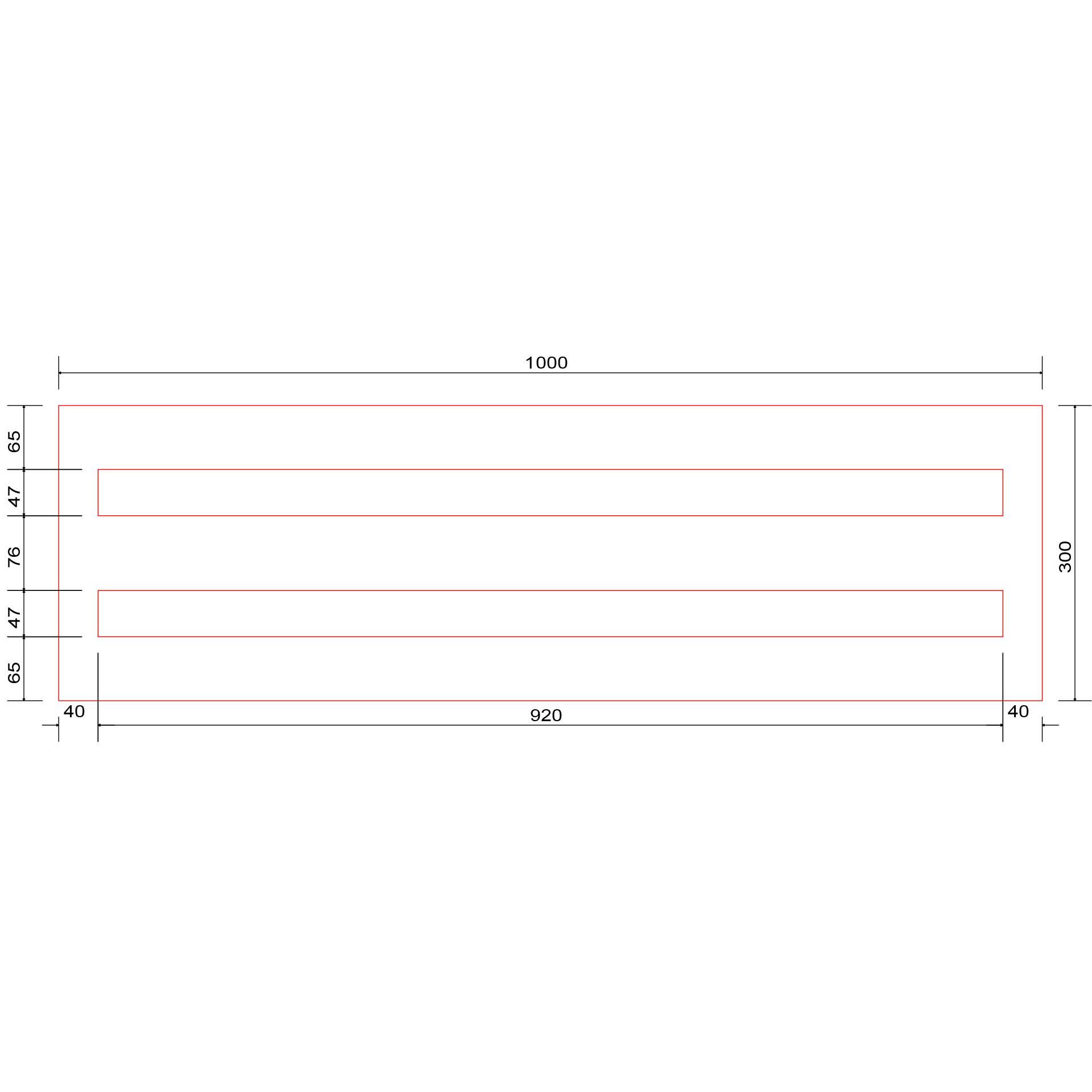 Abdeckplatte Zuschnitt 1000x300x4mm