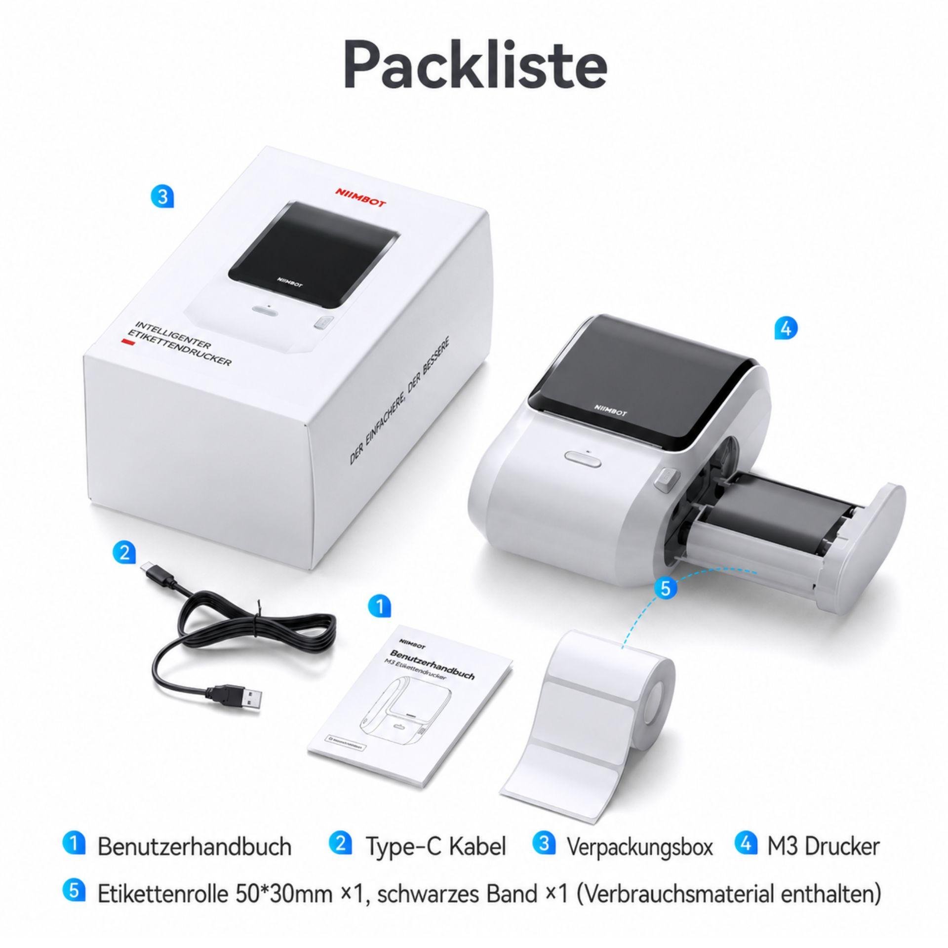 NIIMBOT M3 Industrie Etikettendrucker Thermotransfer