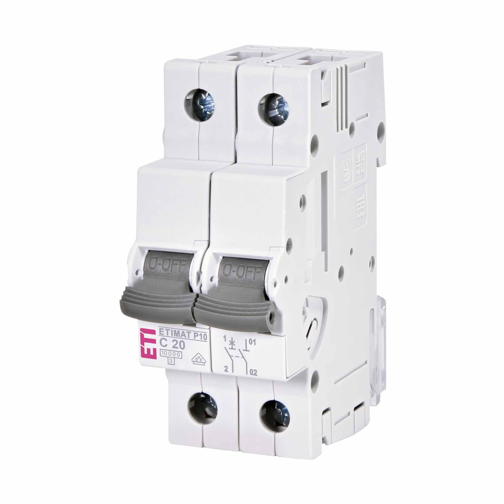 Miniature circuit-breaker, ETIMAT P10, 1-pole+N, characteristic C / 20A, 10kA
