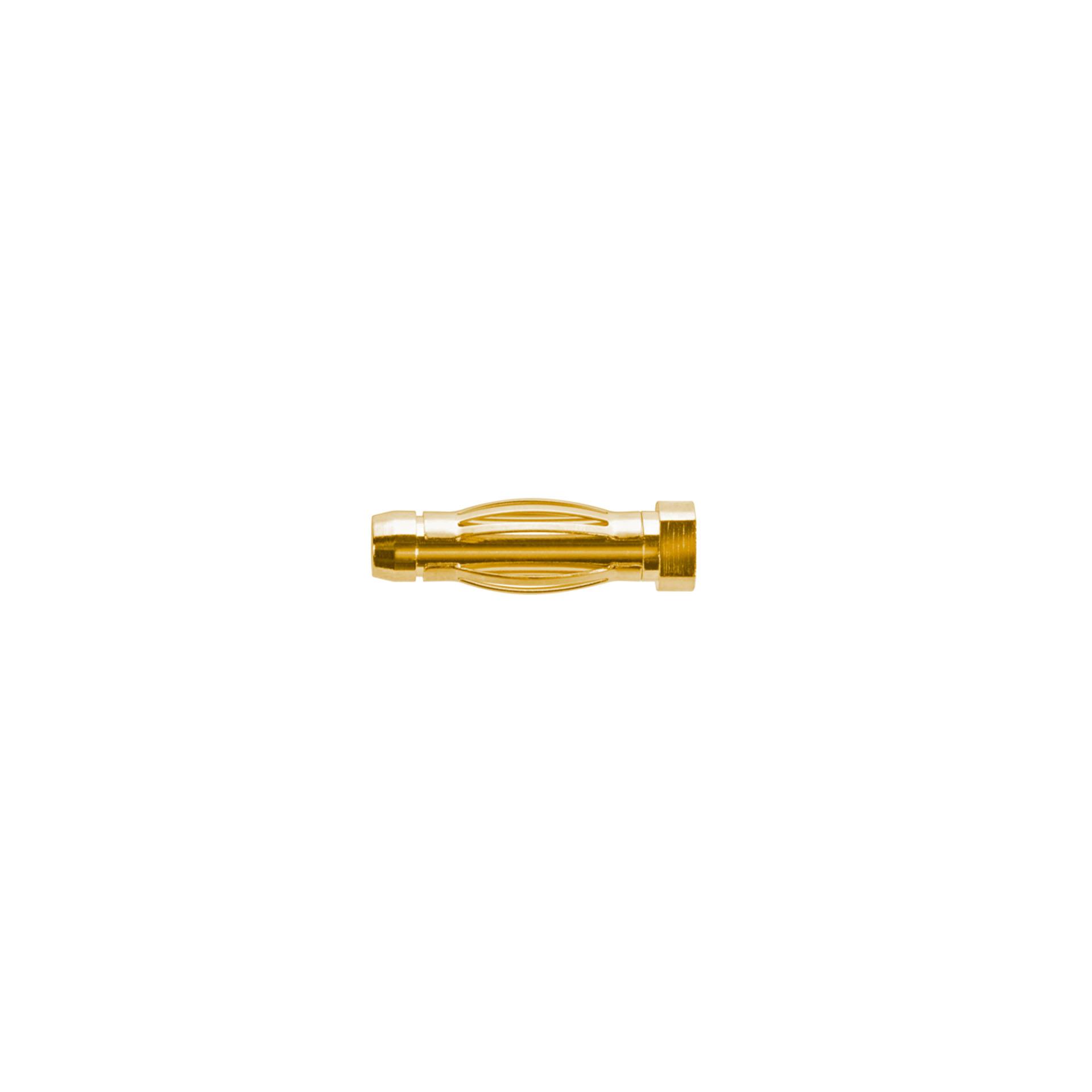 Spring cage screw-on plug ø 4mm, internal thread M3, gold-plated