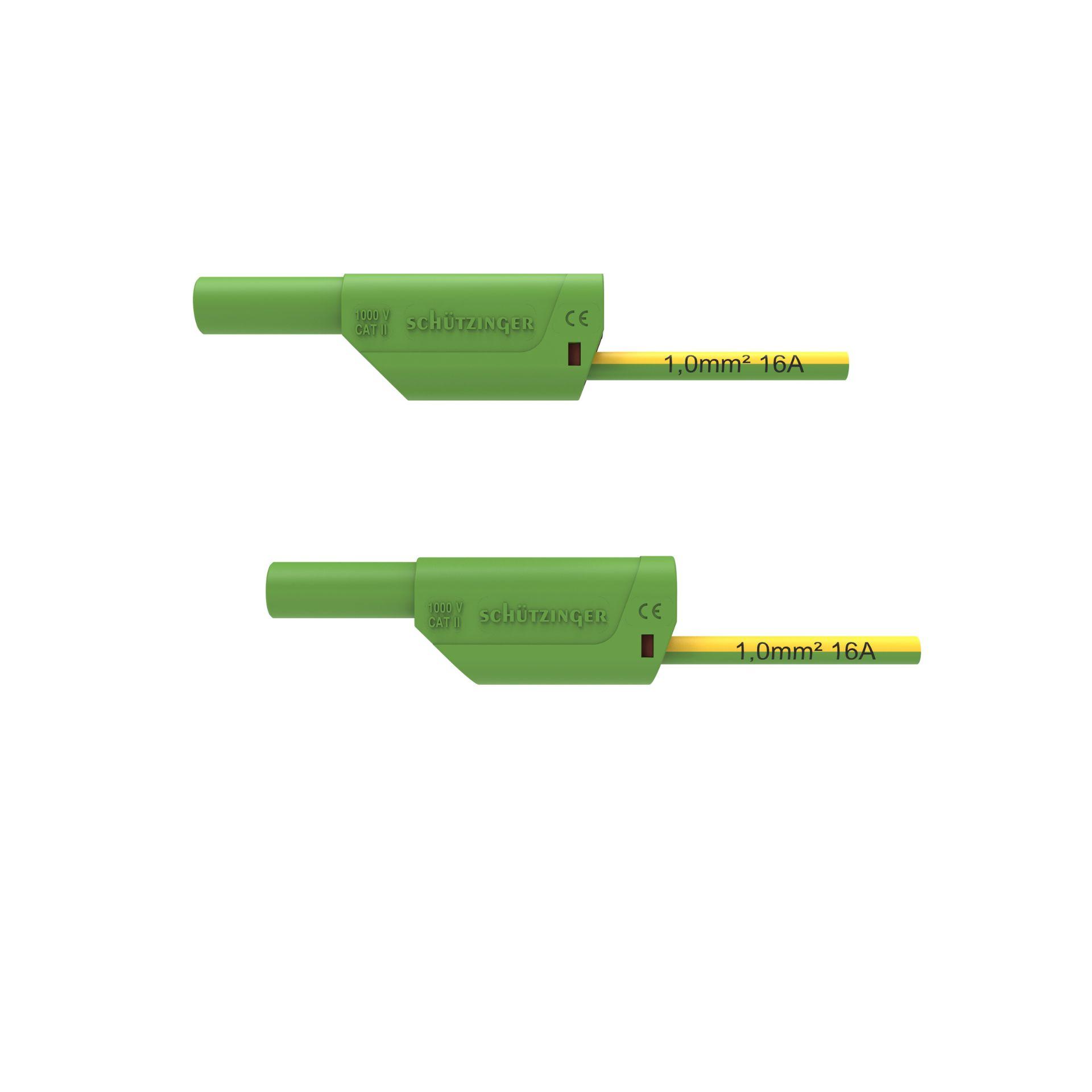 Cavo di collegamento di sicurezza ø 4 mm, 1 mm2, 500 mm, verde-giallo