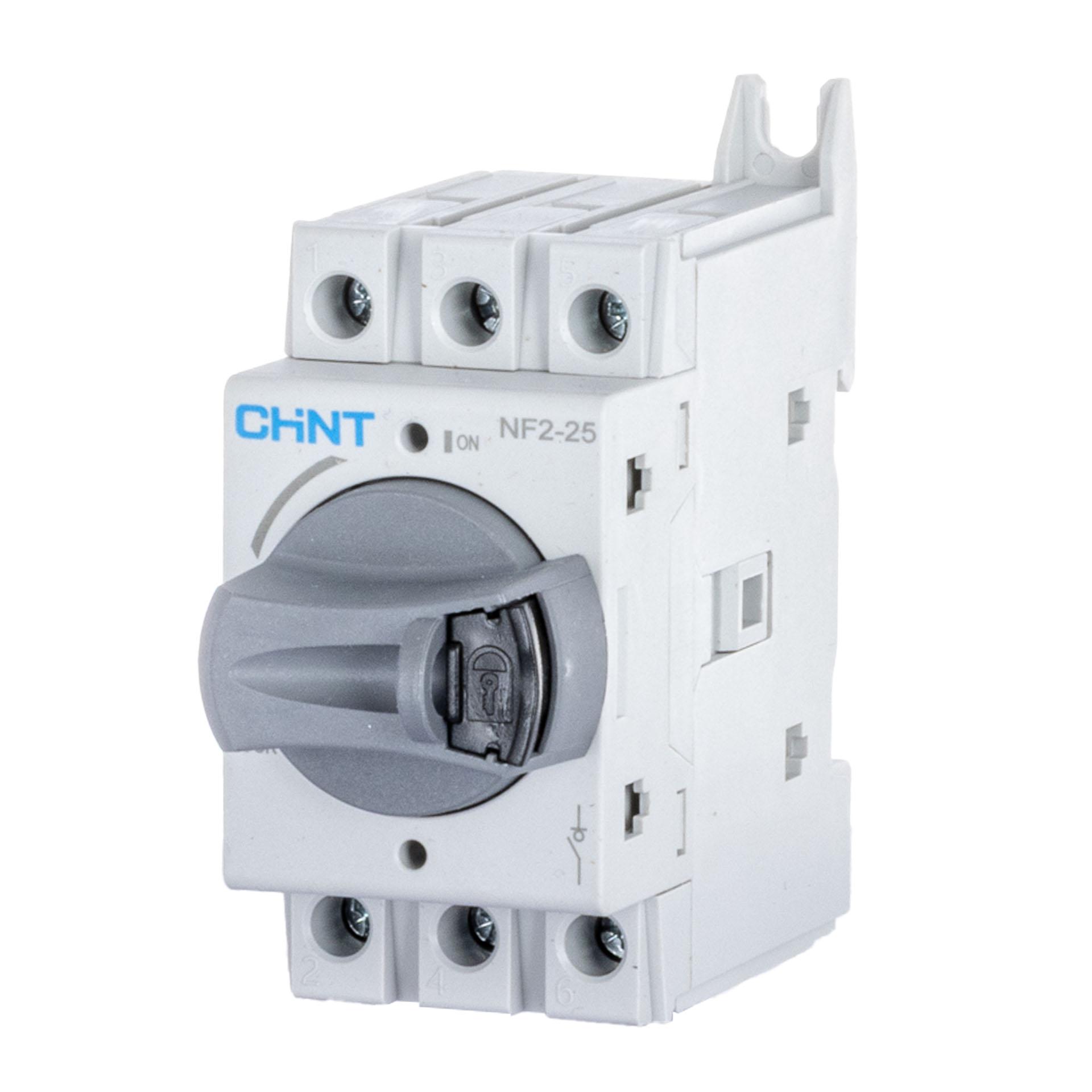 Chint interrupteur-sectionneur 25A, 3P, 690V AC,IP20,avec poignée tournante verrouillable gris, NF2