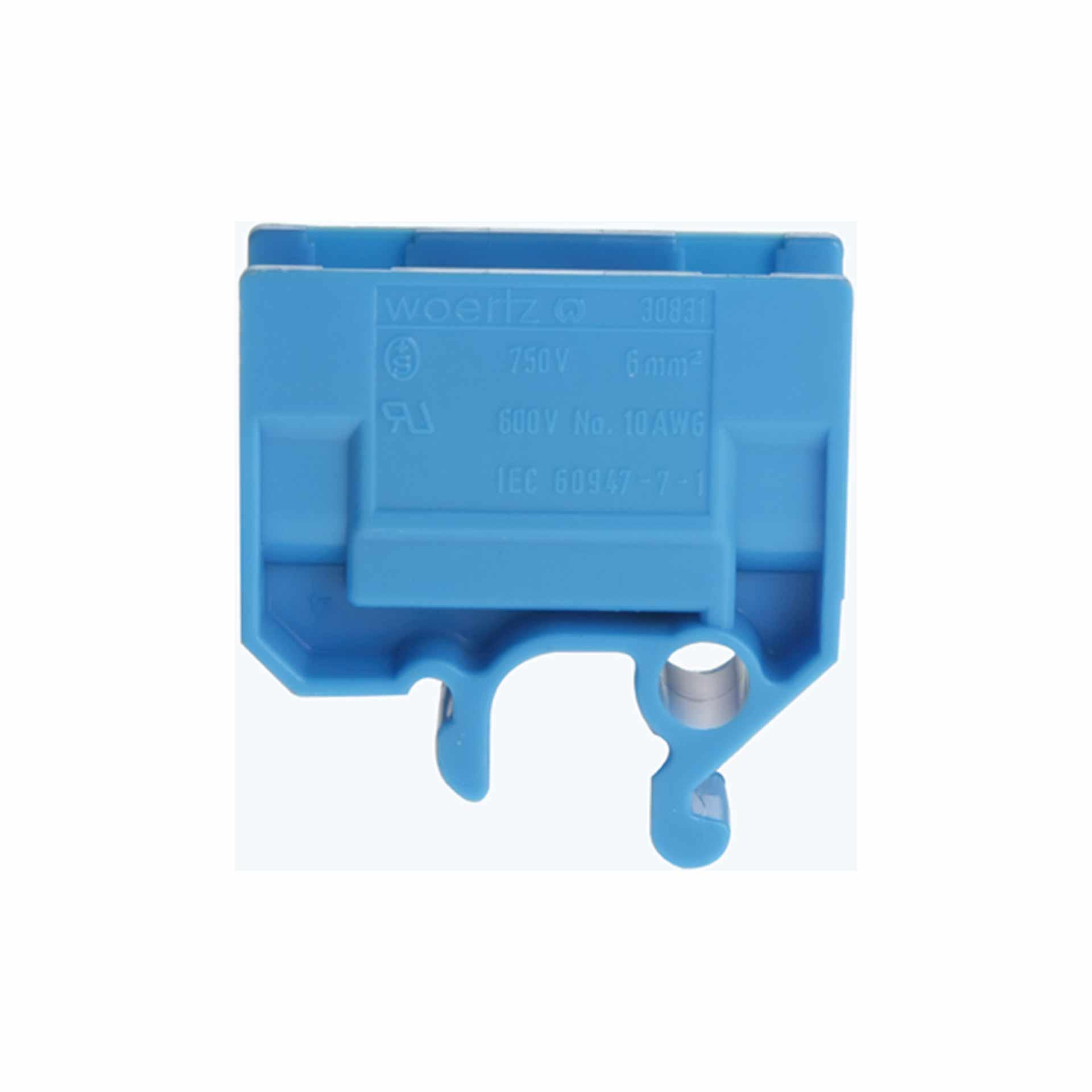 Junction terminal DIN32 6mm², 2-conductor, blue