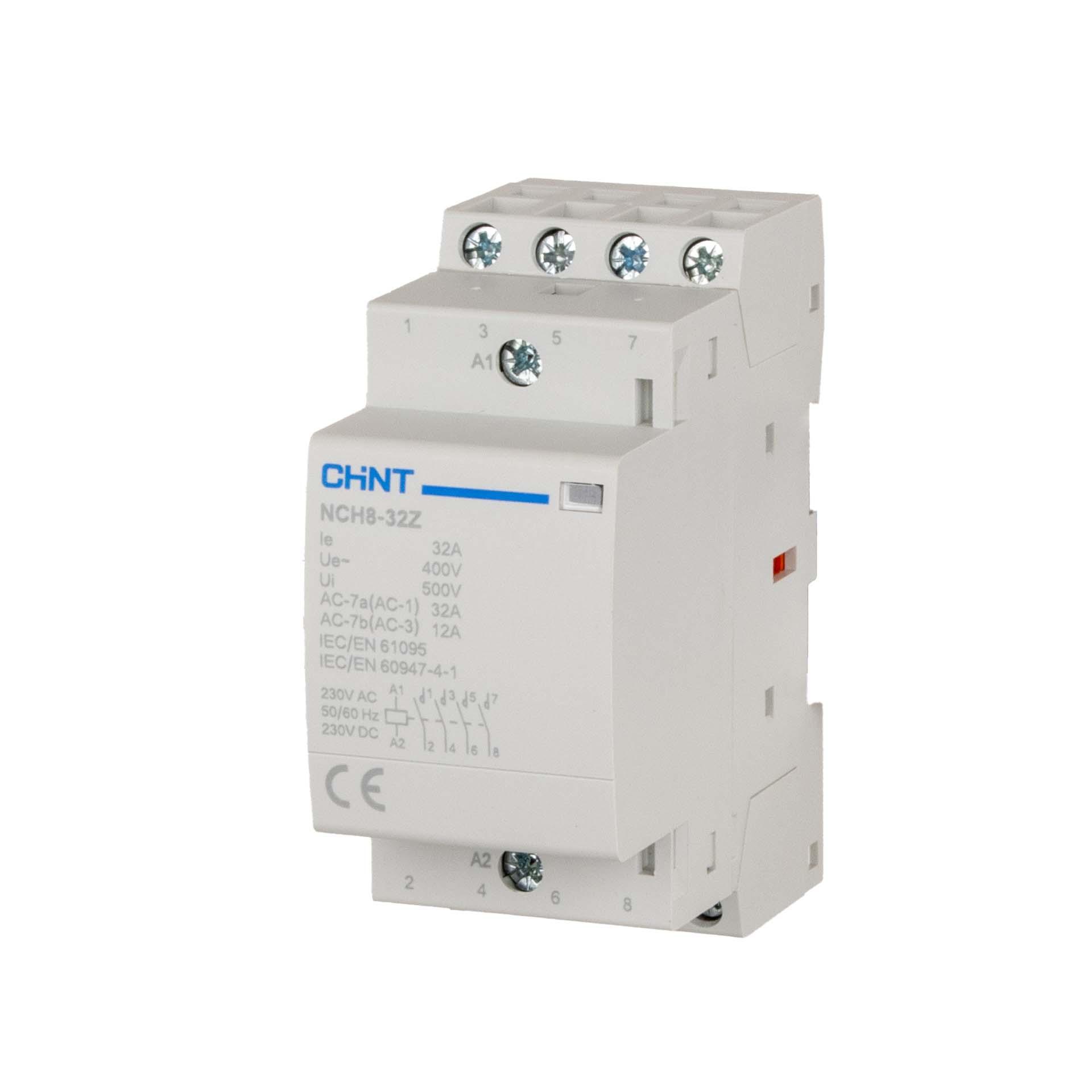 Chint Installationsschütz, 4-polig, 32A (AC-1 400V), AC/DC 230V, 4 Schliesser