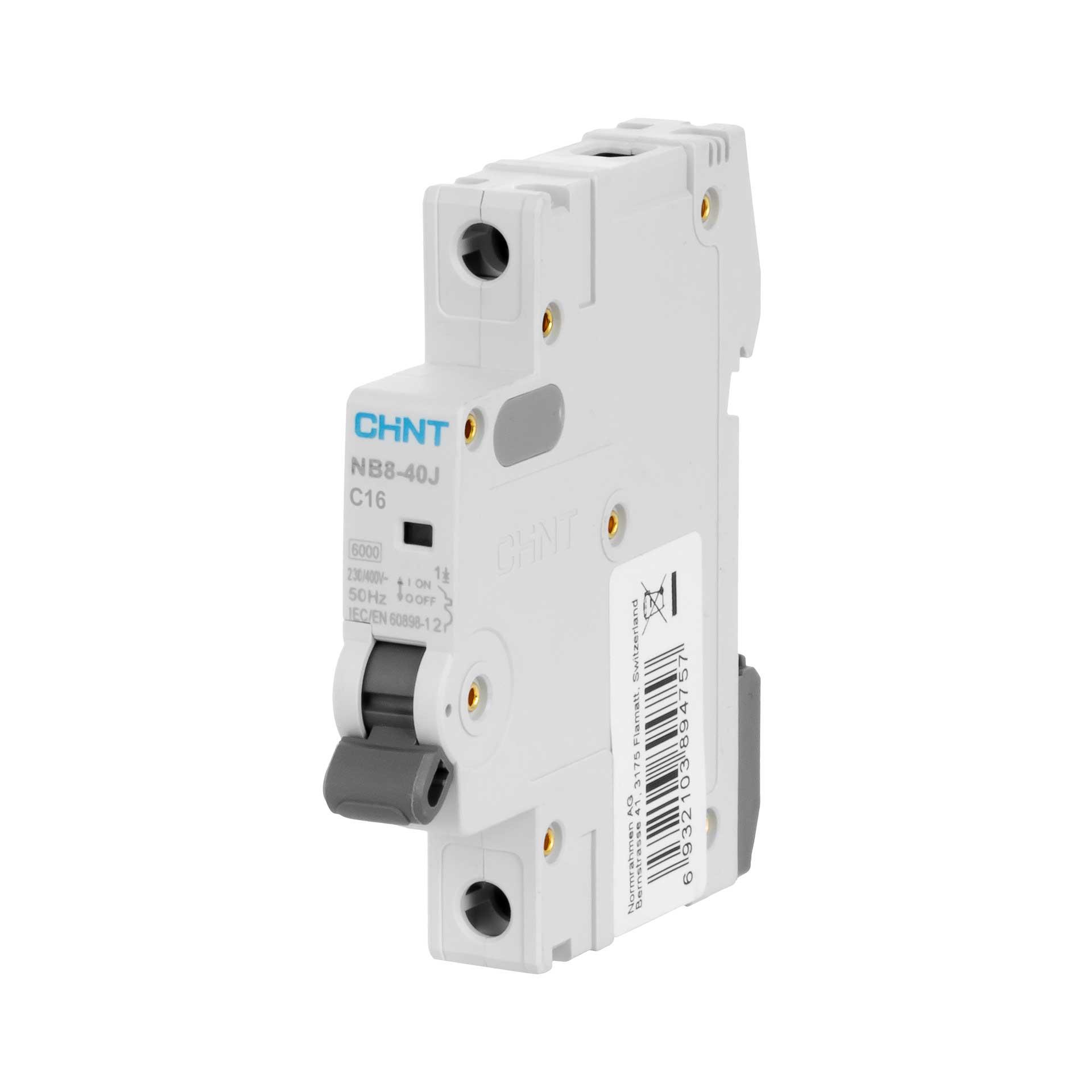 Chint Leitungsschutzschalter - MCB - kompakt, 1-Polig, Charakteristik C / 16A, 6kA, Typ NB8-40J