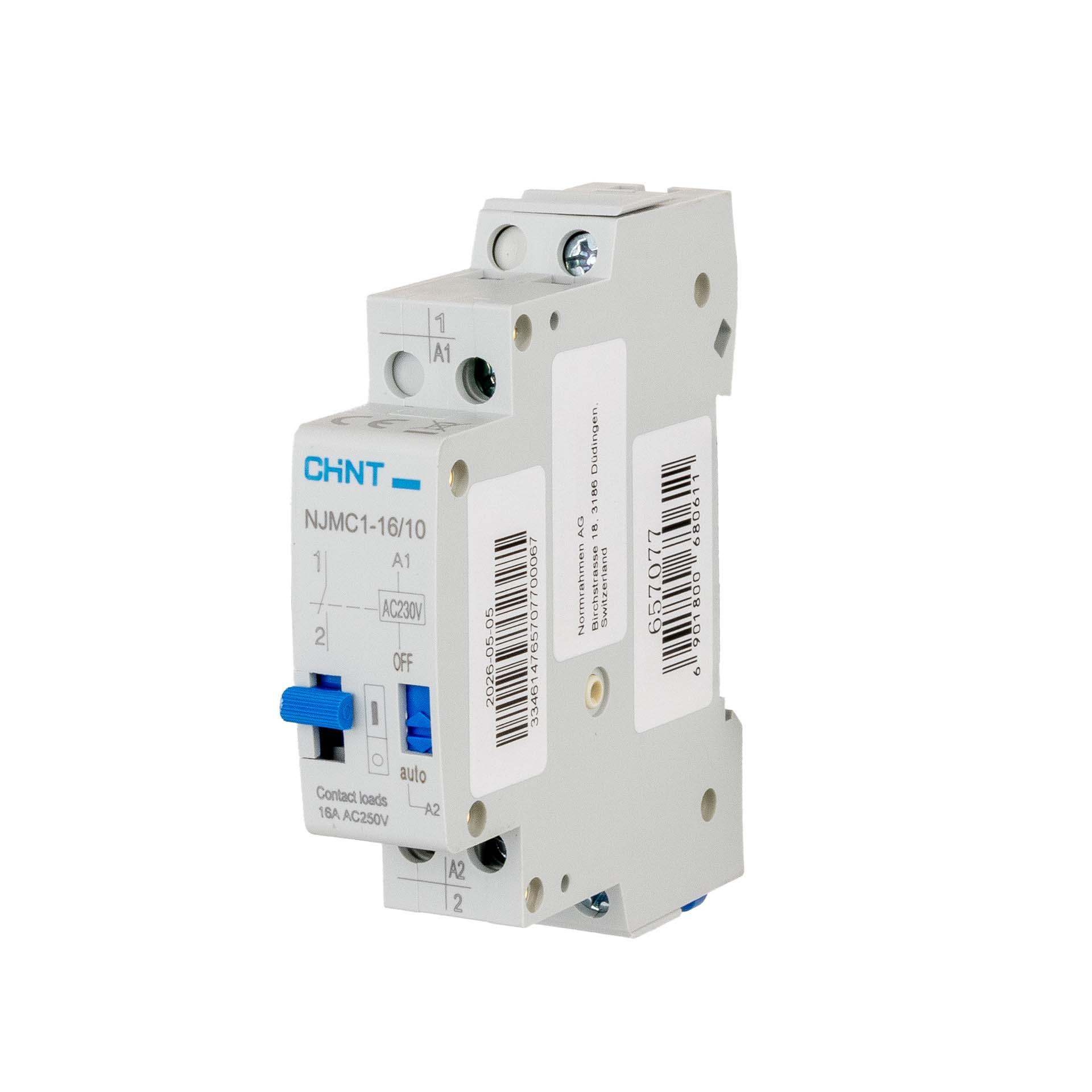 Chint Stromstossrelais (Schrittschalter) - REG, 1 Schliesser, 16A, Spule 230V AC, Typ NJMC1-16/1P