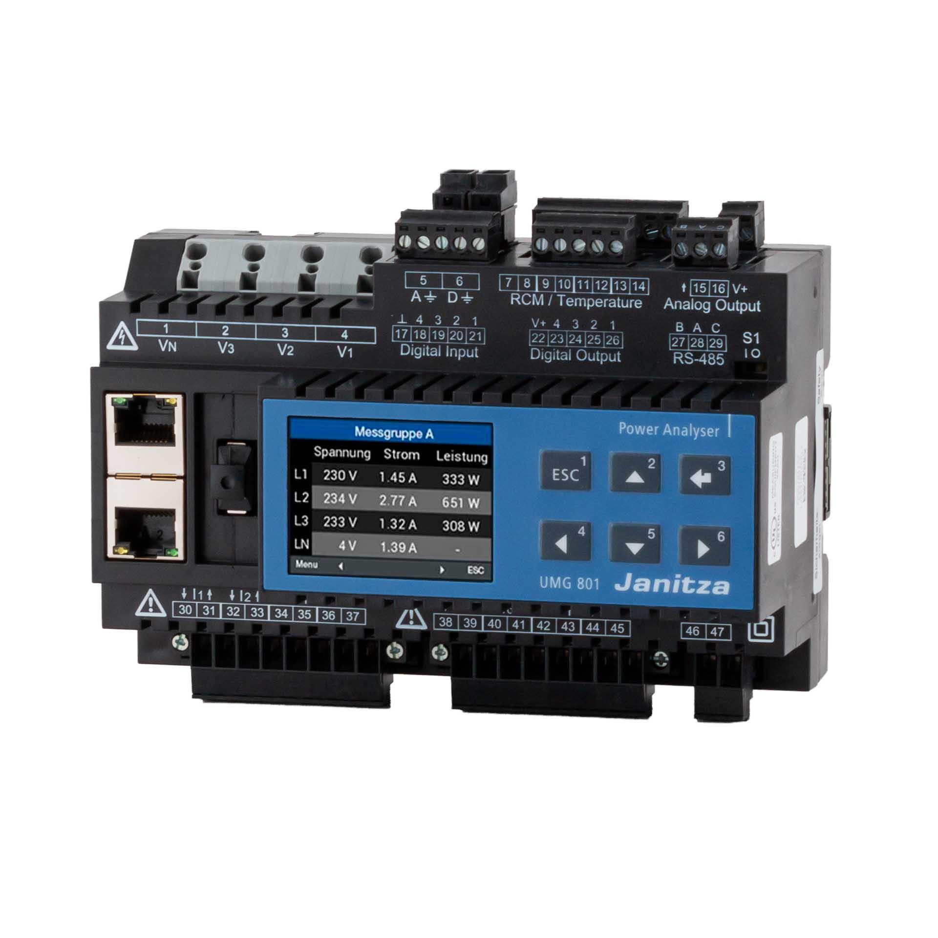 ALL-IN-ONE Analyseur de réseau modulaire extensible UMG 801 de Janitza