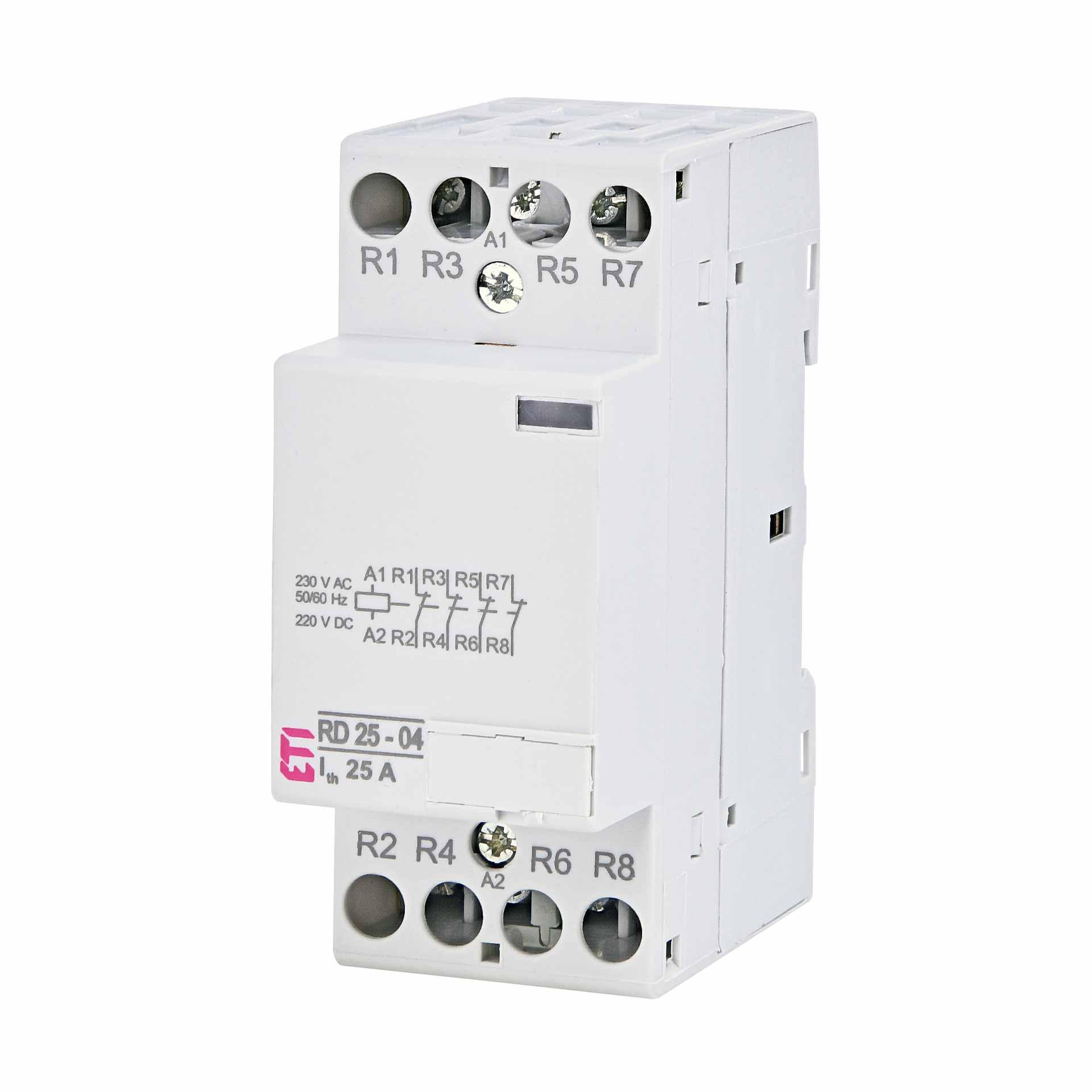 Installation contactor 4-pole, 25A, (AC1, 400V), RD25-04 230V AC/DC