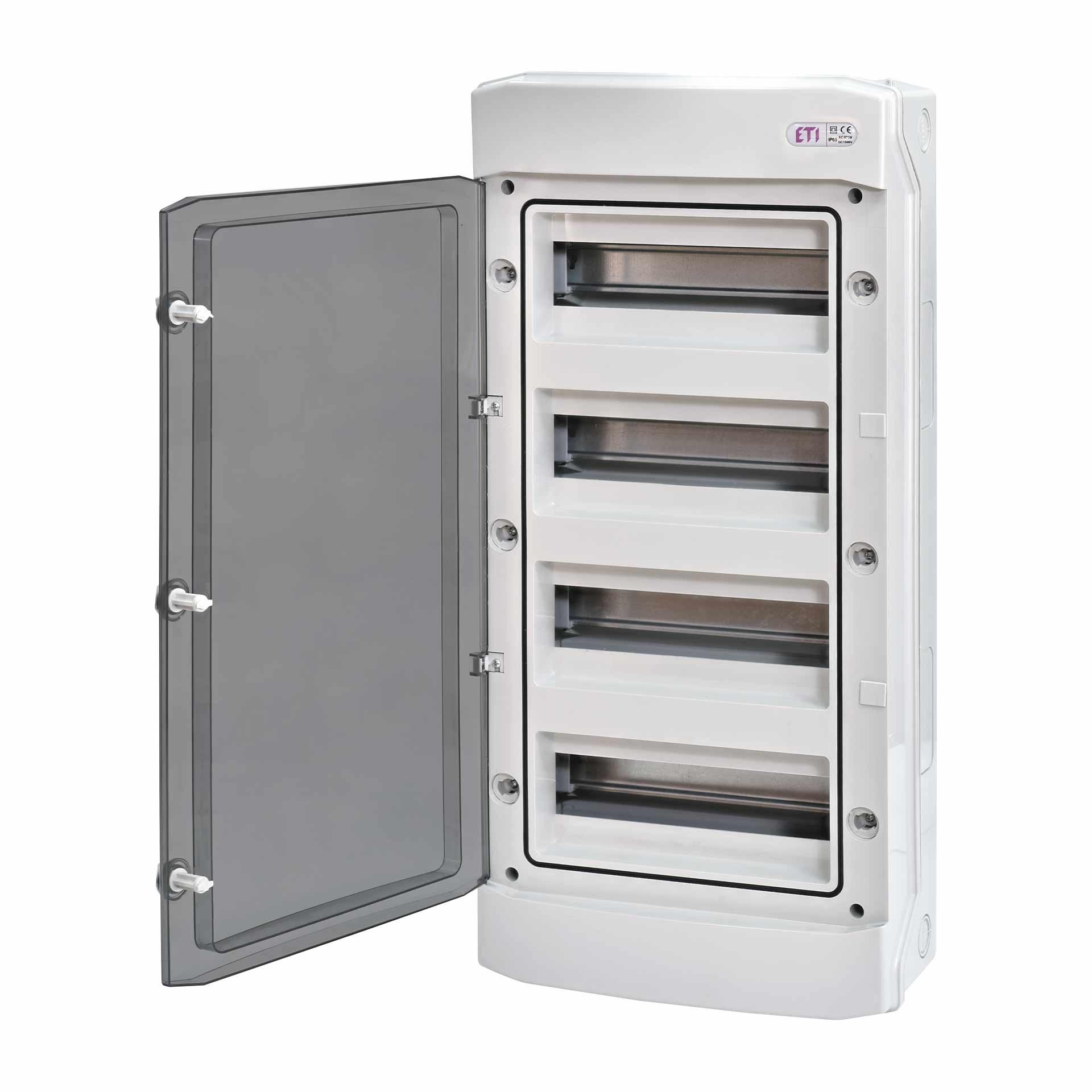 Coffret apparent "ECH" avec porte transparente, IP65, 4x12 modules (48M)
