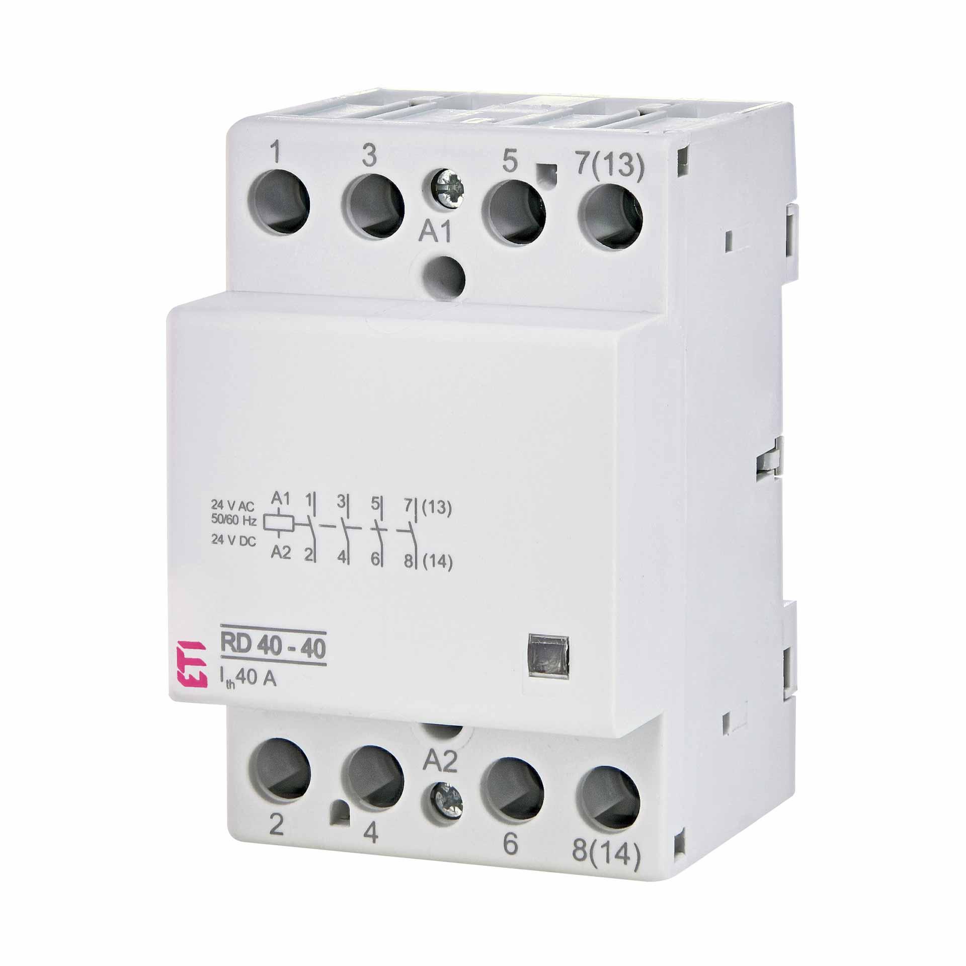 Installationsschütz 4-polig, 40A (AC1, 400V), RD40-40 24V AC/DC